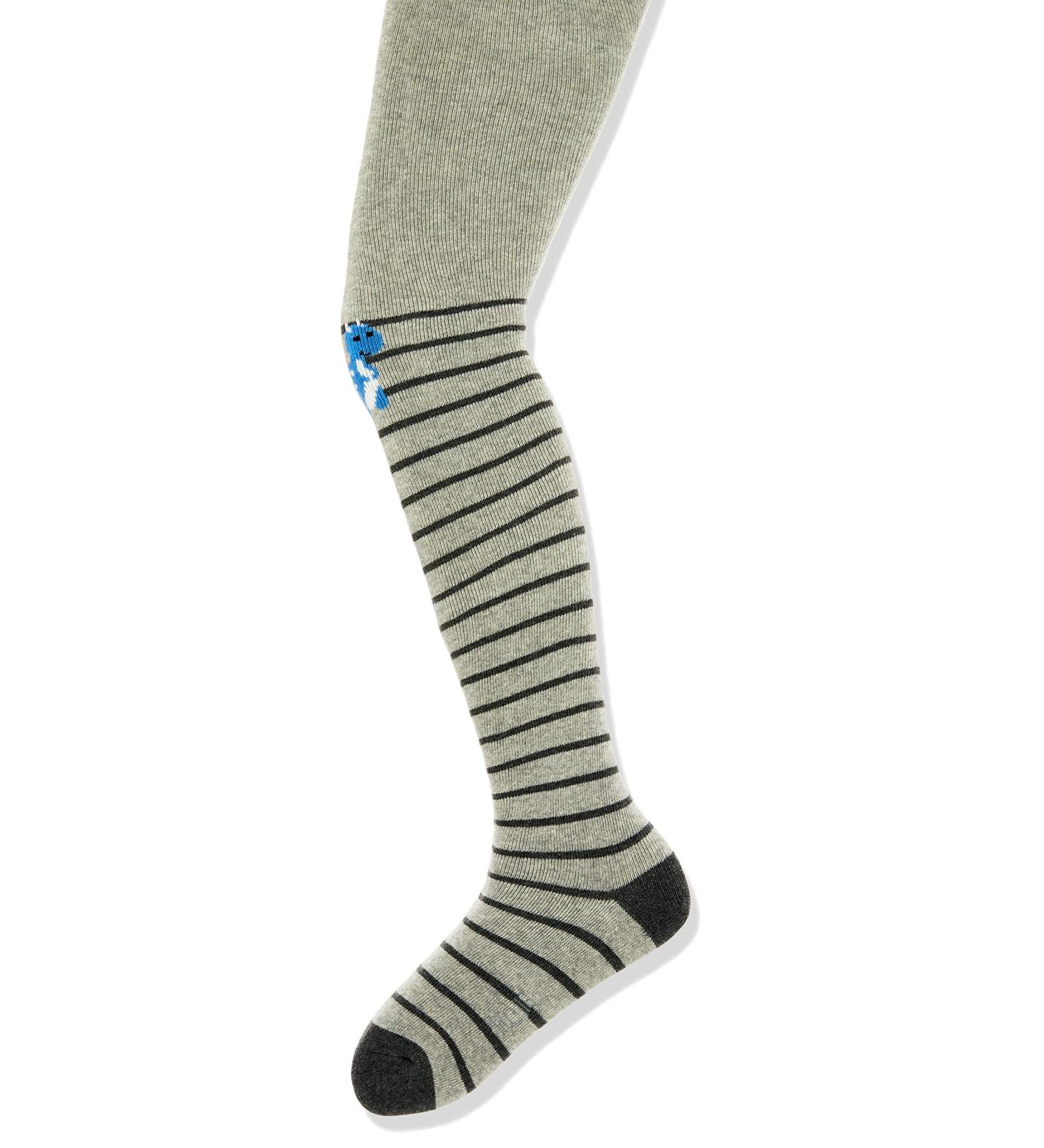 Sterntaler Boy's Dino+Ringel Hosiery 80 Light Gray Mel - Cute and Comfy Kids Tights - Buy Online on GoSupps.com