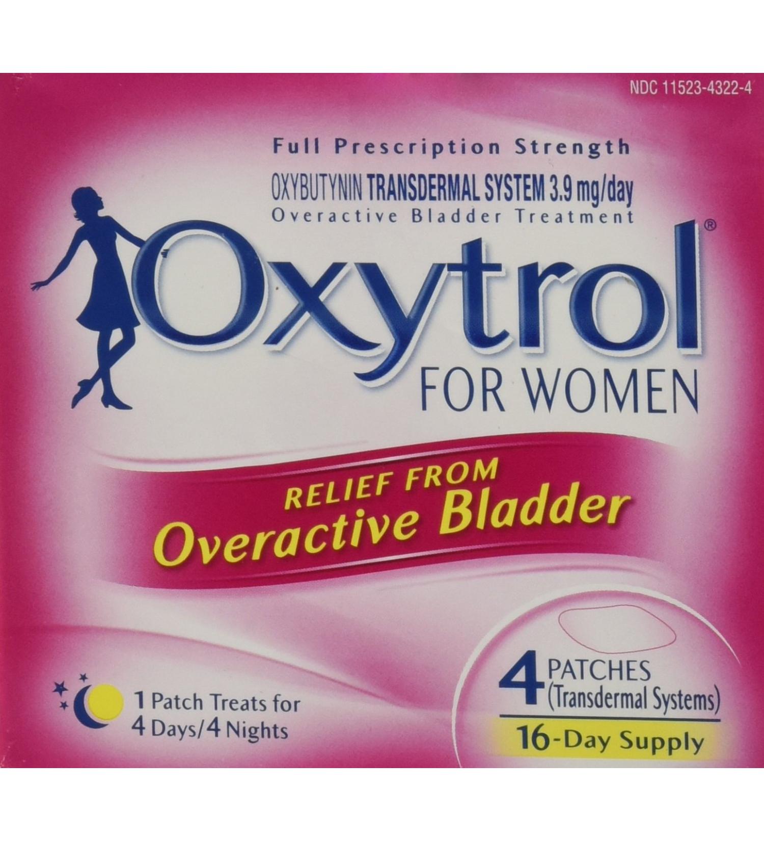 Oxytrol for Women: 4 Patches, 16-Day Supply - Fast Relief from Overactive Bladder - Buy Online on GoSupps.com