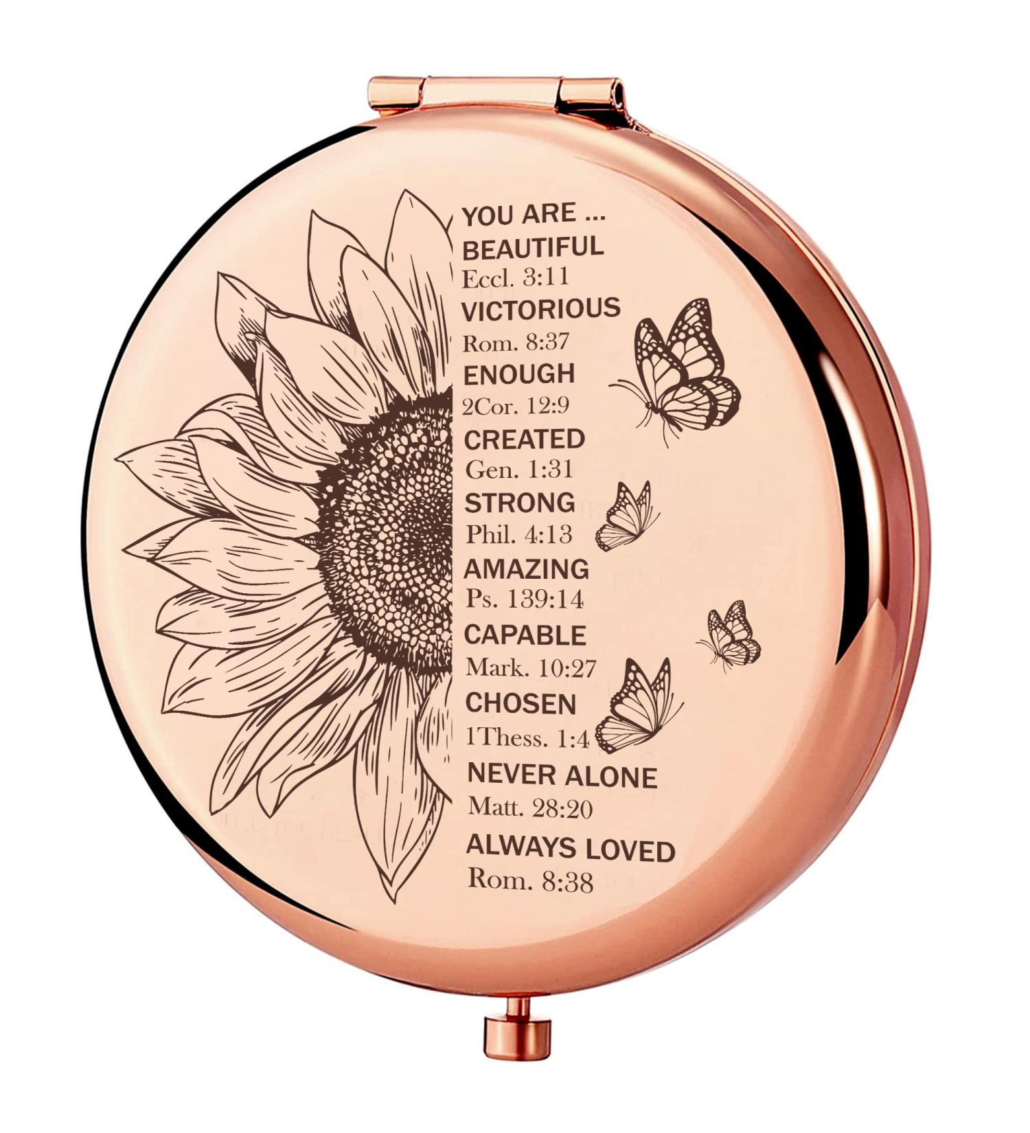 LOGMOR Healing Gifts Compact Mirror - Inspirational Christian Mini Mirror for Women | Appreciation & Religious Birthday Gifts - Buy Online on GoSupps.com