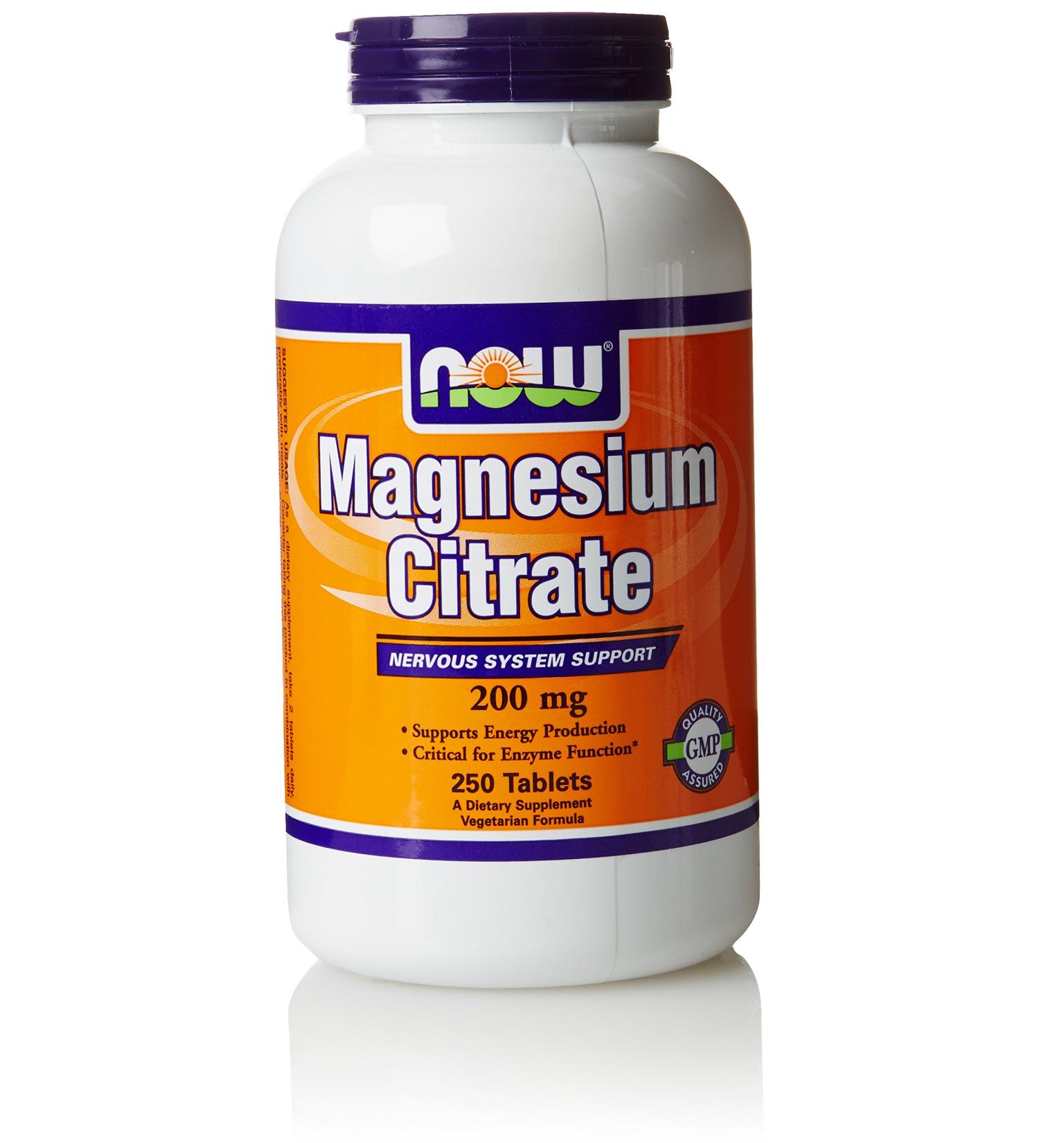 Now Magnesium Citrate 200 mg 250 Tablets - Buy Online on GoSupps.com