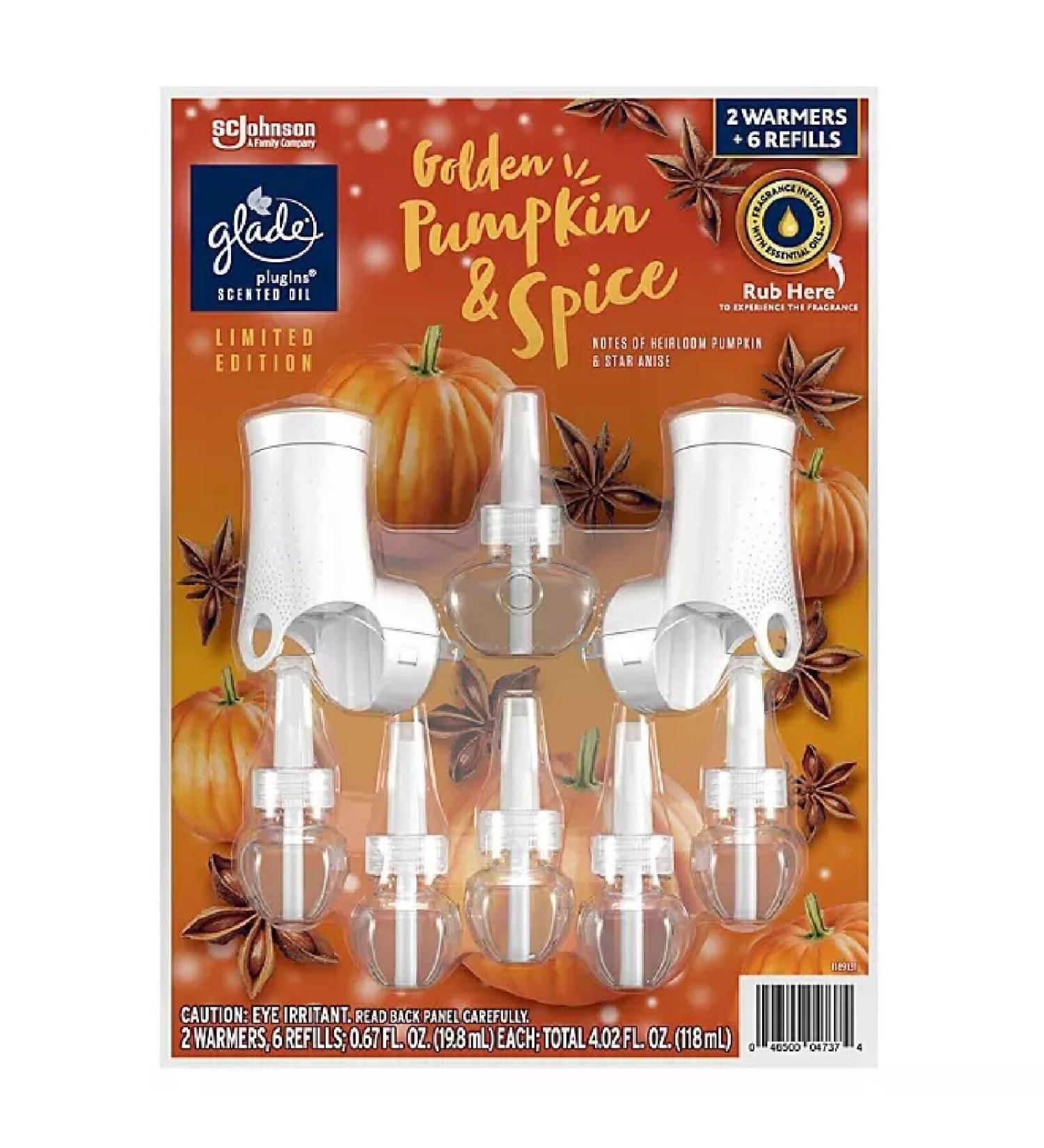 Glade PlugIns Scented Oil - 2 Warmers & 6 Refills in Pumpkin & Spice | International Shipping - Buy Online on GoSupps.com