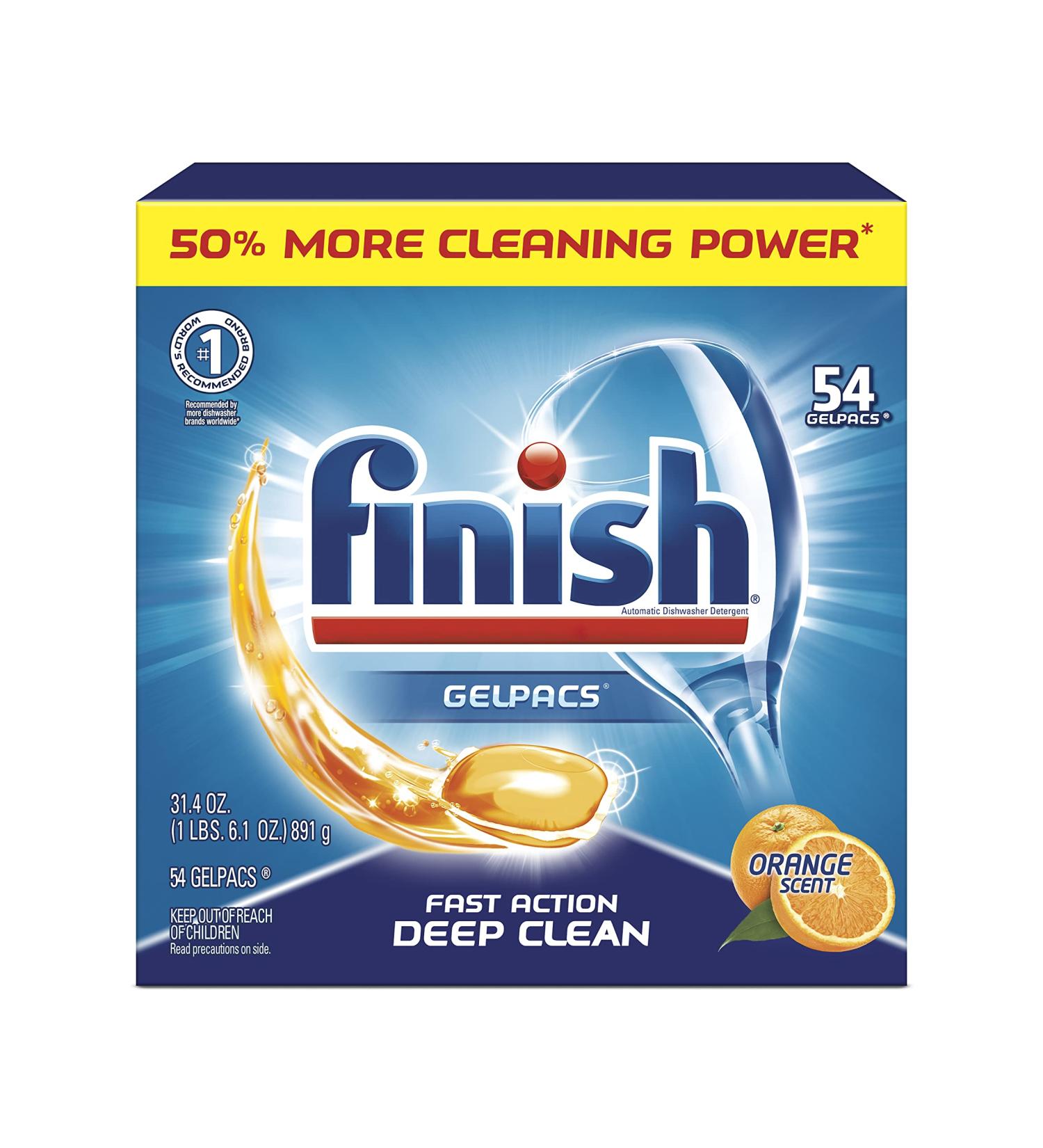 Finish Gelpacs Orange 54ct Dishwasher Detergent Tablets - 54 Count - Buy Online on GoSupps.com