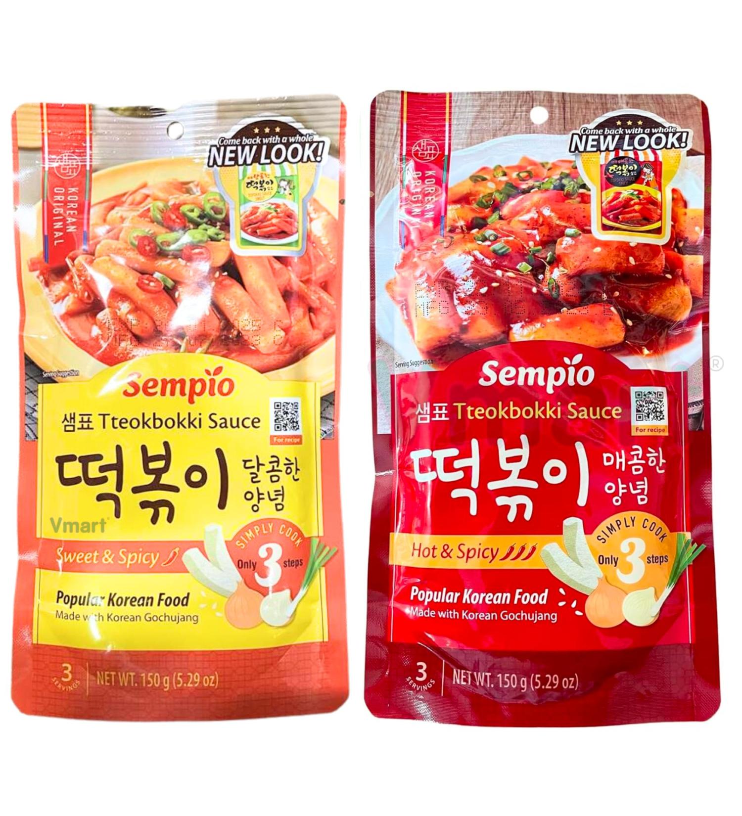 Sempio Topokki Sauce 150g (Pack of 2) - Sweet & Spicy and Hot & Spicy - Buy Online on GoSupps.com
