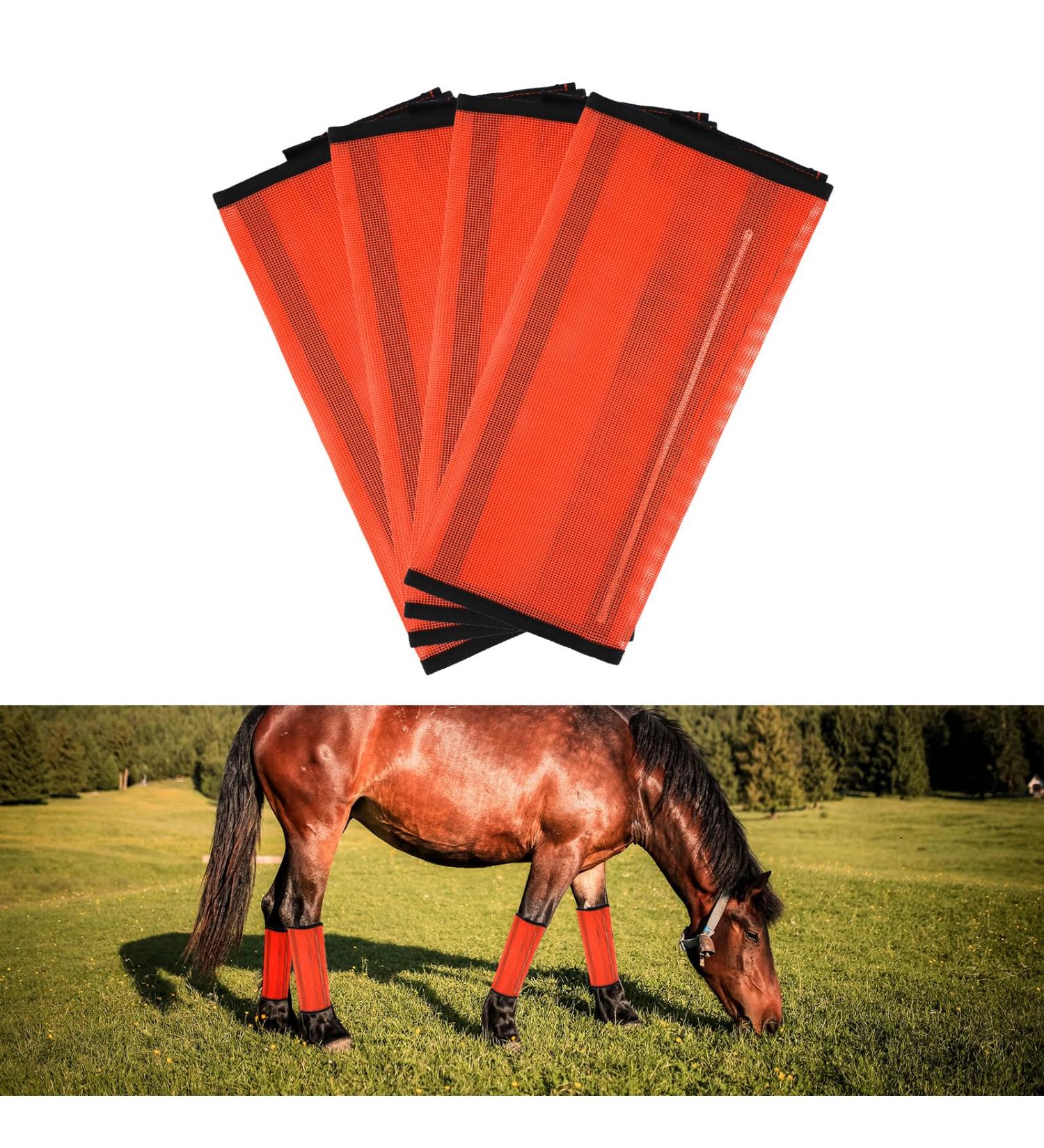 SAVITA 4pcs Boots for Horse Breathable Fine Mesh Fly Boots for Horse Non Skidding Boots for Horses Hooves Anti-Fly Bites (Orange) - Buy Online on GoSupps.com