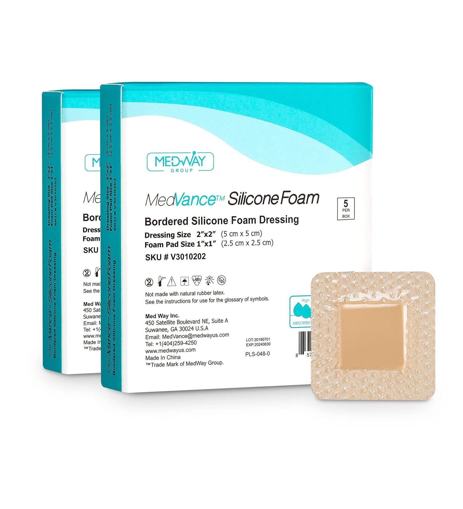 MedVance Silicone Bordered Foam Dressing 2x2 - 10 Pack - Buy Online on GoSupps.com