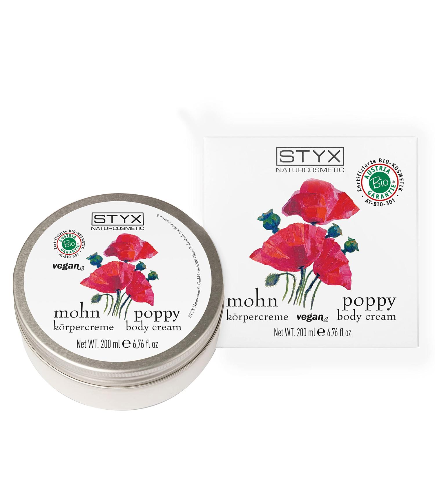 STYX Poppy Body Cream 200ml - Nourishing Moisturizer for Soft Skin | International Shipping - Buy Online on GoSupps.com