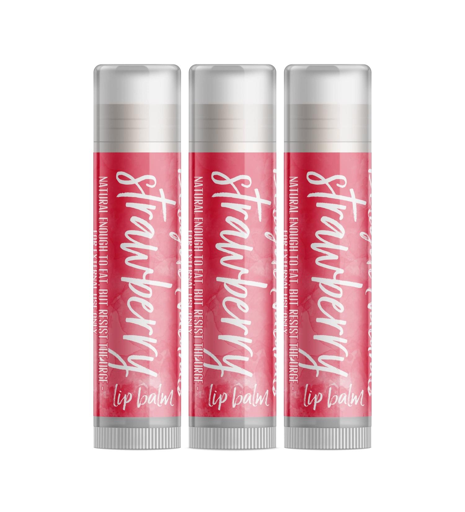 Strawberry Lip Balm Set of Three | Moisturizing & Nourishing | International Shipping - Buy Online on GoSupps.com