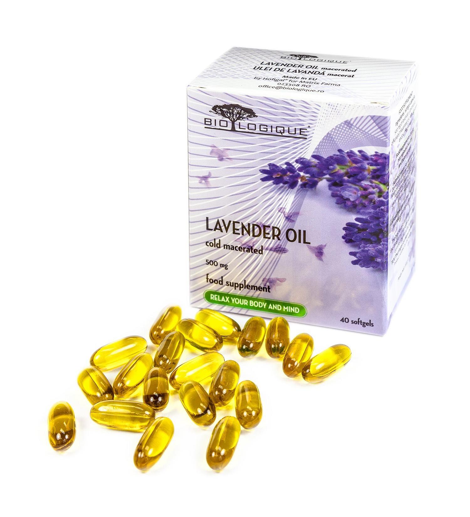 Lavender Pure Oil 500mg Cold Macerated Extract - 100% Natural, 40 Softgel Capsules - Buy Online on GoSupps.com