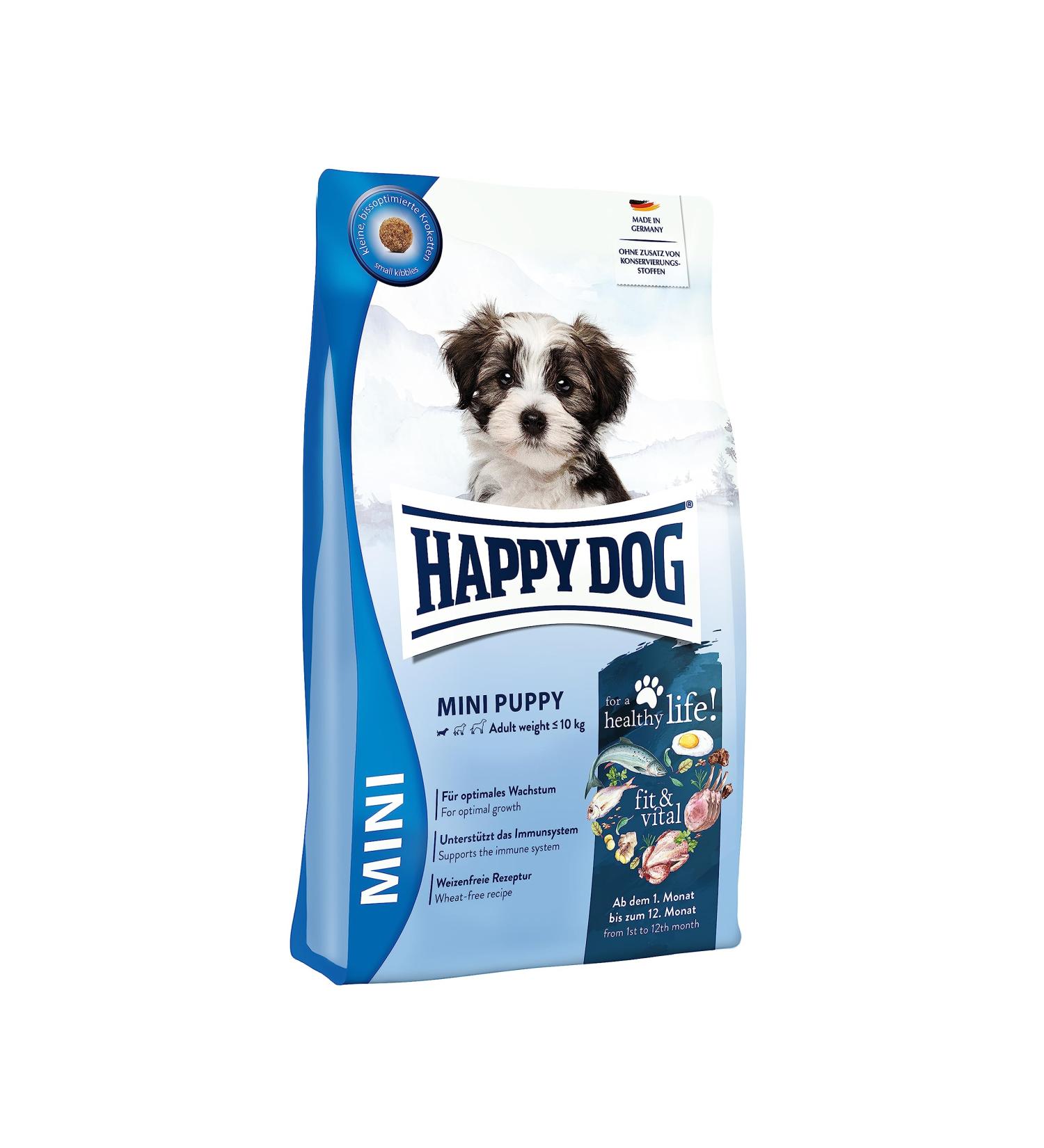 Happy Dog Fit & Vital Mini Puppy 800g - Premium Nutrition for Growing Puppies | International Shipping Available - Buy Online on GoSupps.com
