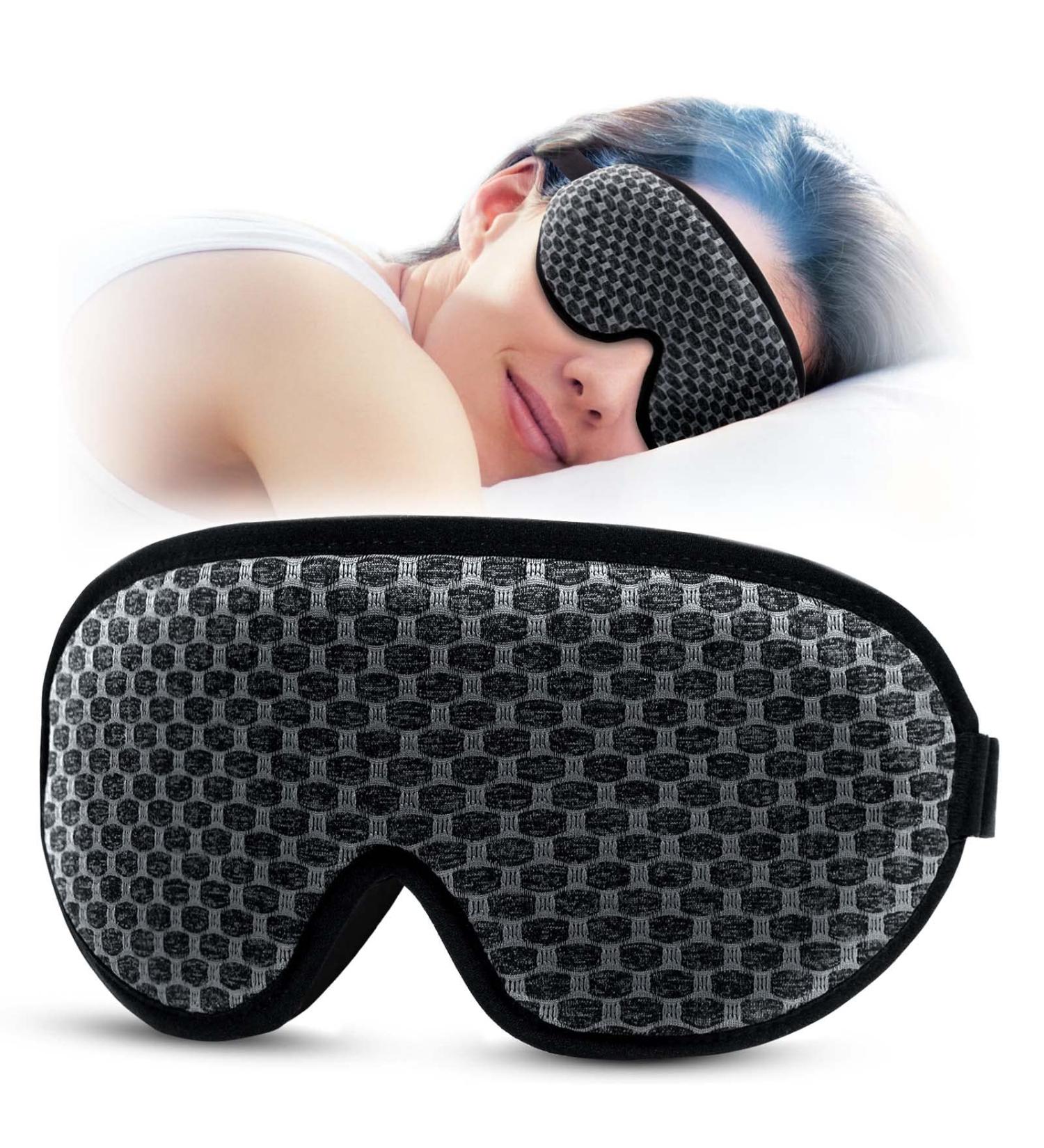 Doimeri Upgraded 3D Sleep Mask - Comfortable Light Blocking Eye Mask for Women and Men - Adjustable Strap for Night Shifts, Travel, and Naps - Gray - Buy Online on GoSupps.com