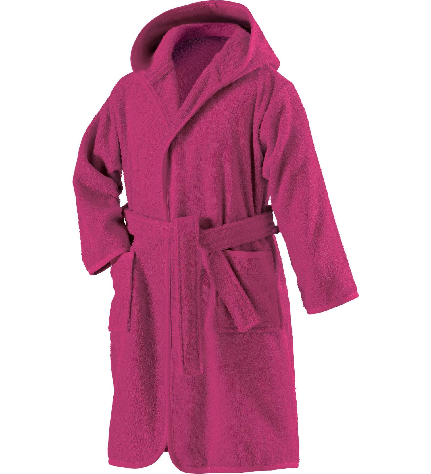 Erwin M ller Children's Bathrobe with hood Uni Frottier berry size 122/128 - soft fluffy strong suction -strong with binding belt and bags 100% cotton (other colors sizes) bathrobe 122/128 berry