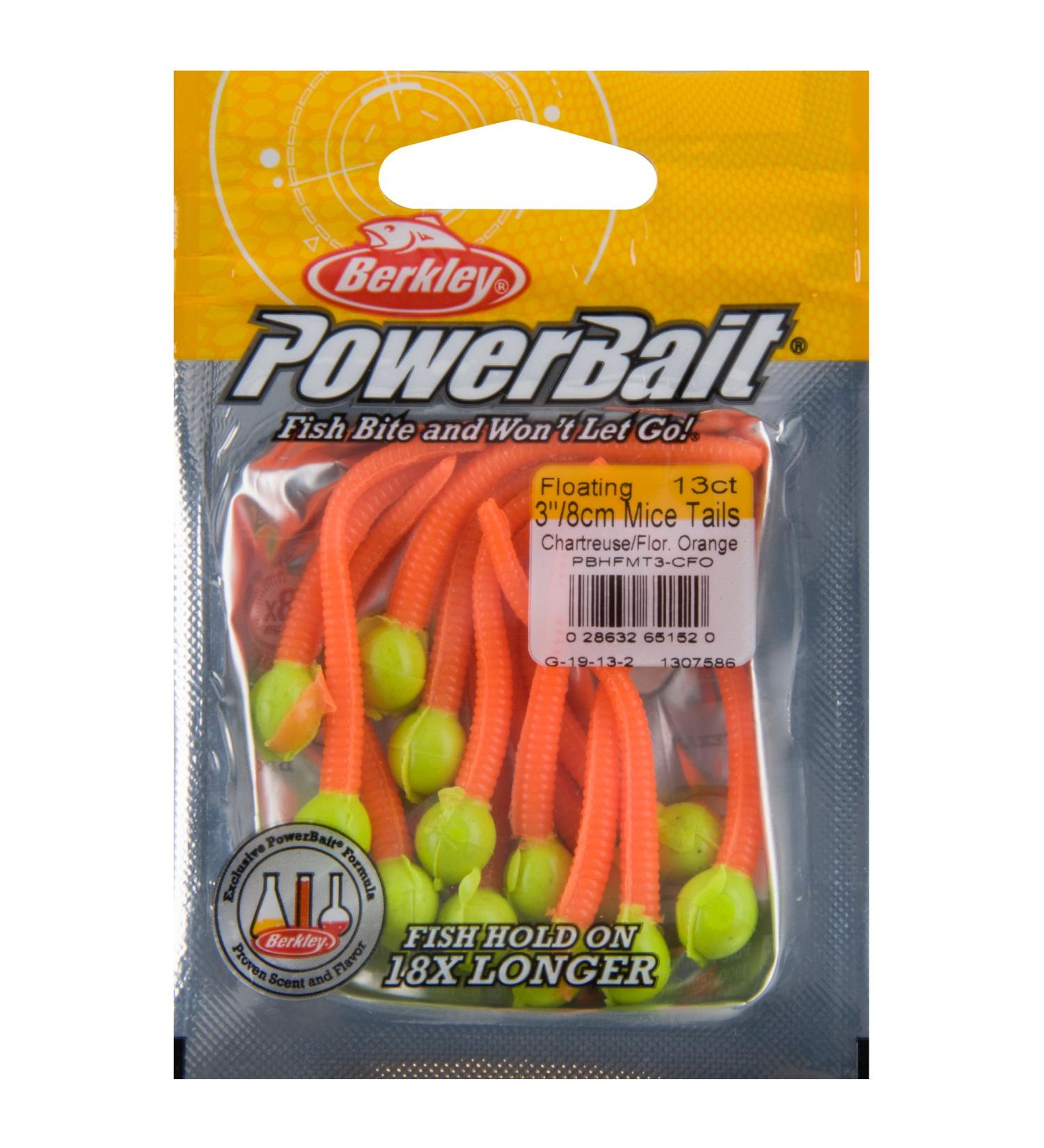 Berkley PowerBait Floating Mice Tails Chartreuse/Fluorescent Orange 3 - 13 Count - Buy Online on GoSupps.com