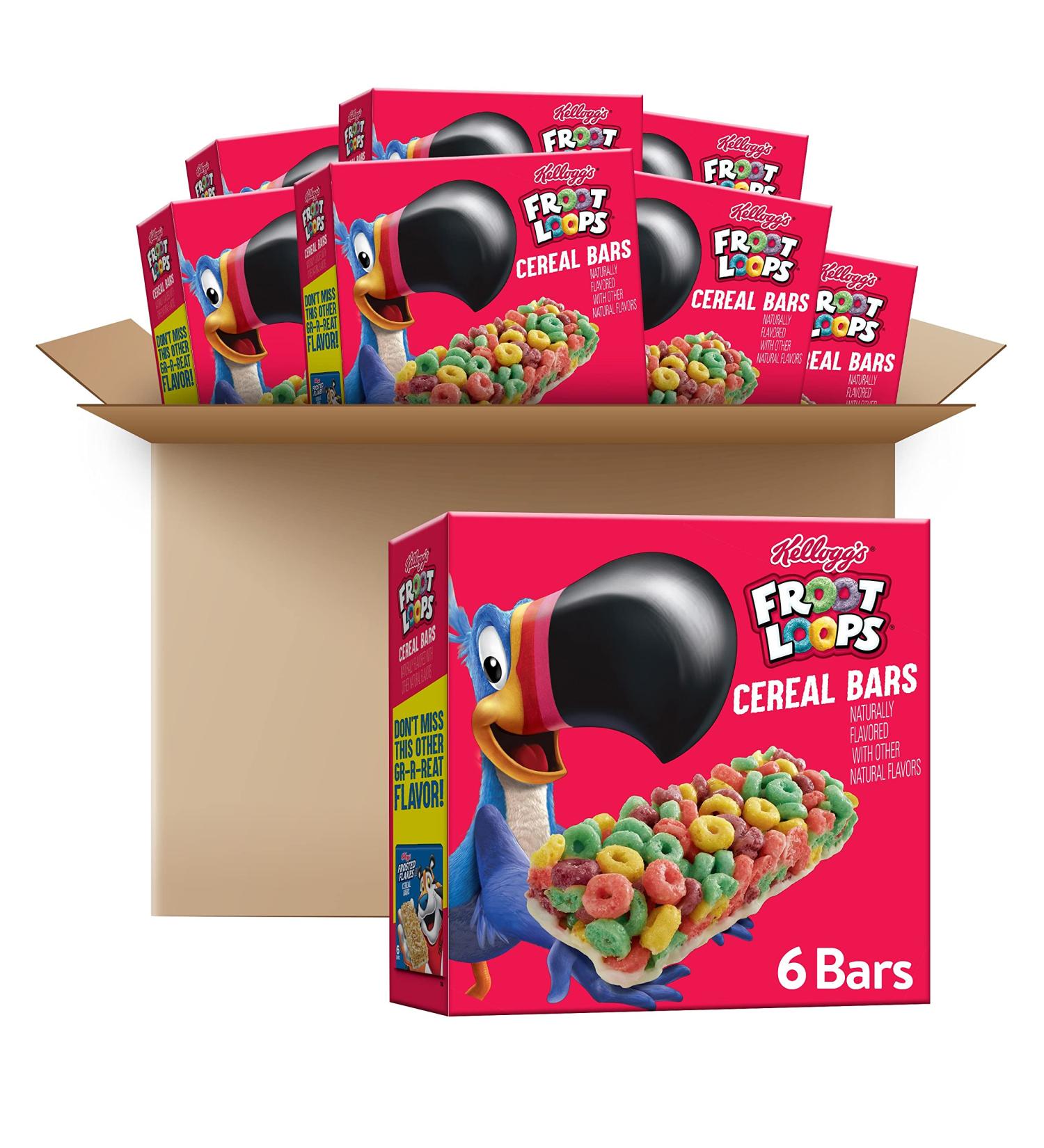 Kellogg's Froot Loops Cereal Bars  Original  On The Go Snack Food  33.6oz Case (8 Count) - Buy Online on GoSupps.com