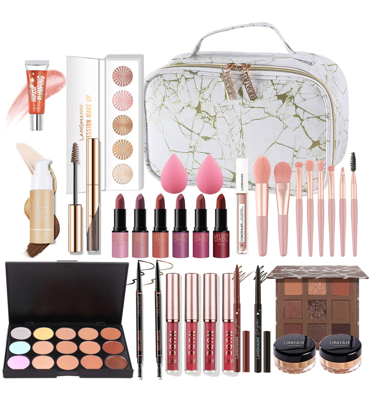 Chseo Make-Up Set | Complete Cosmetics Gift Set for Face Eyes & Lips - Eyeshadow Lip Gloss Concealer Lipstick & More - Buy Online on GoSupps.com