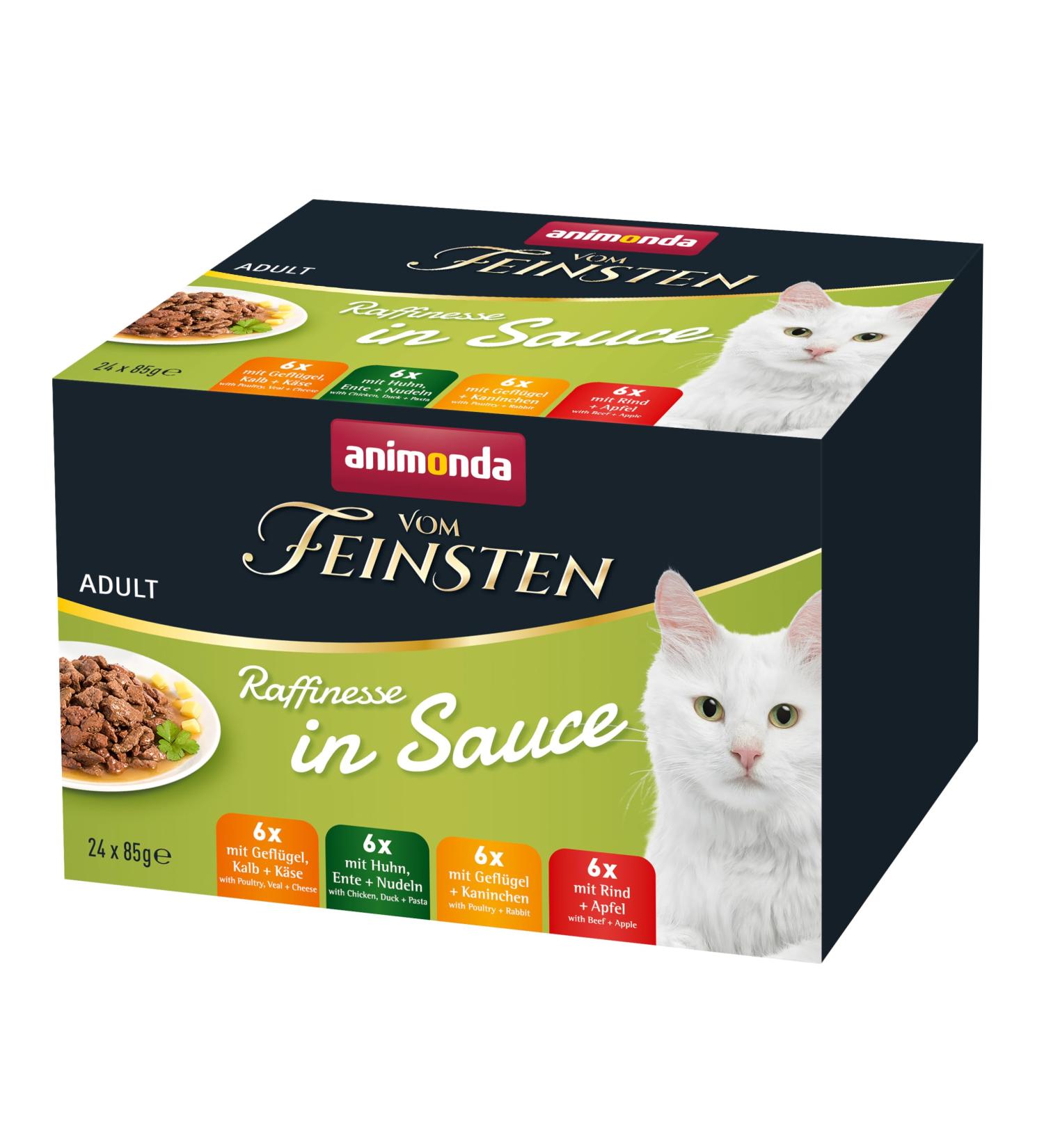 animonda Vom Feinsten Adult cat food refinement wet food in sauce for adult cats 24 x 85 g mix pack