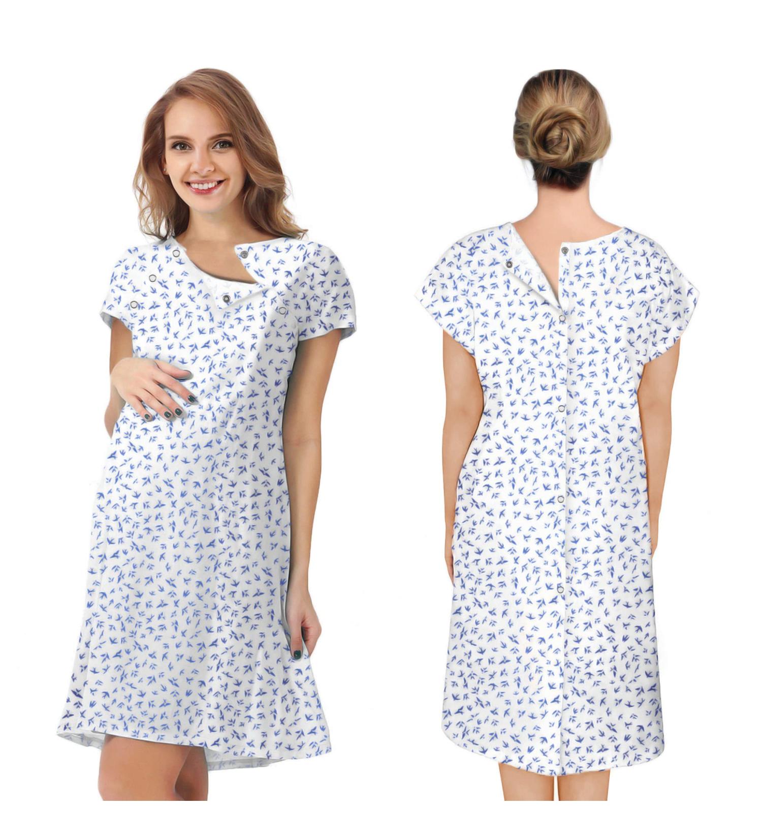 White Patient Robes 100% Cotton Pack of 3 - Unisex Hospital Gowns with Snap Closures - Reusable Nursing Dresses for Adults - Medical Pajamas for Maternity - Large Size - Buy Online on GoSupps.com