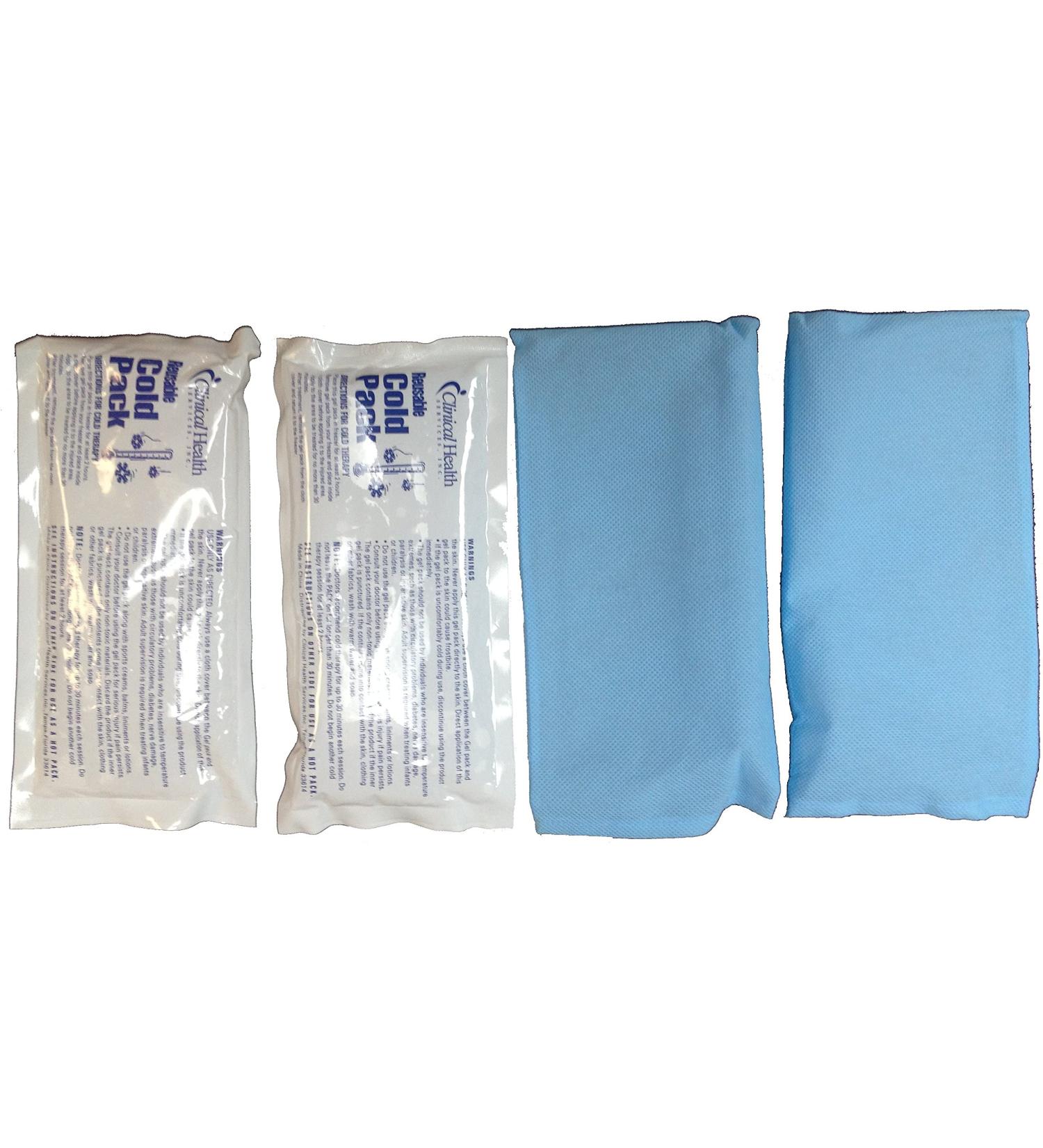 Therapist's Choice Reusable Cold & Hot Pack 5x10 with Removable Protective Sleeve Cover (2 Hot & Cold Packs)