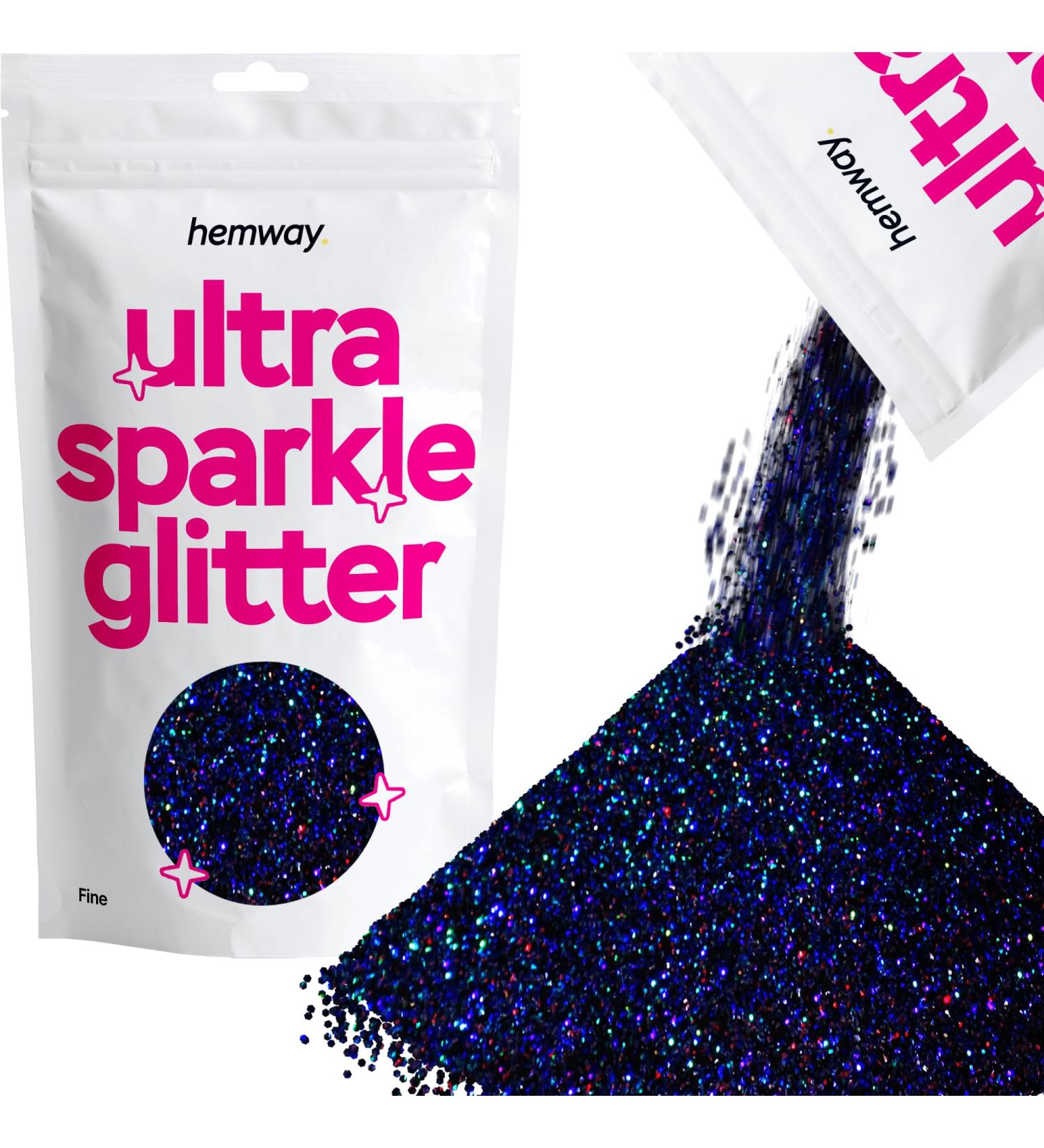 Hemway Fine Black Holographic Glitter 100g - Cosmetic Safe Sparkle for Crafts & Beauty - 1/64 (0.4mm) - Buy Online - Buy Online on GoSupps.com