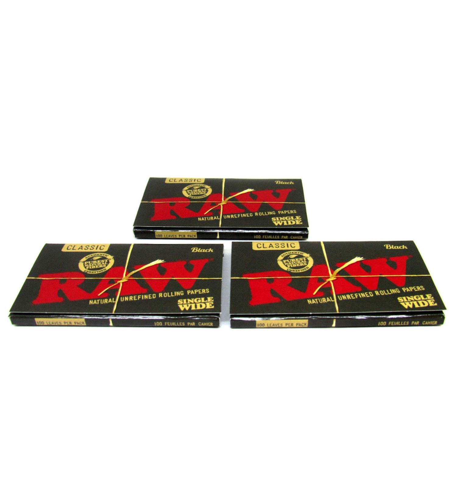 RAW Black Classic Single Wide Rolling Papers (3) - Buy Online on GoSupps.com