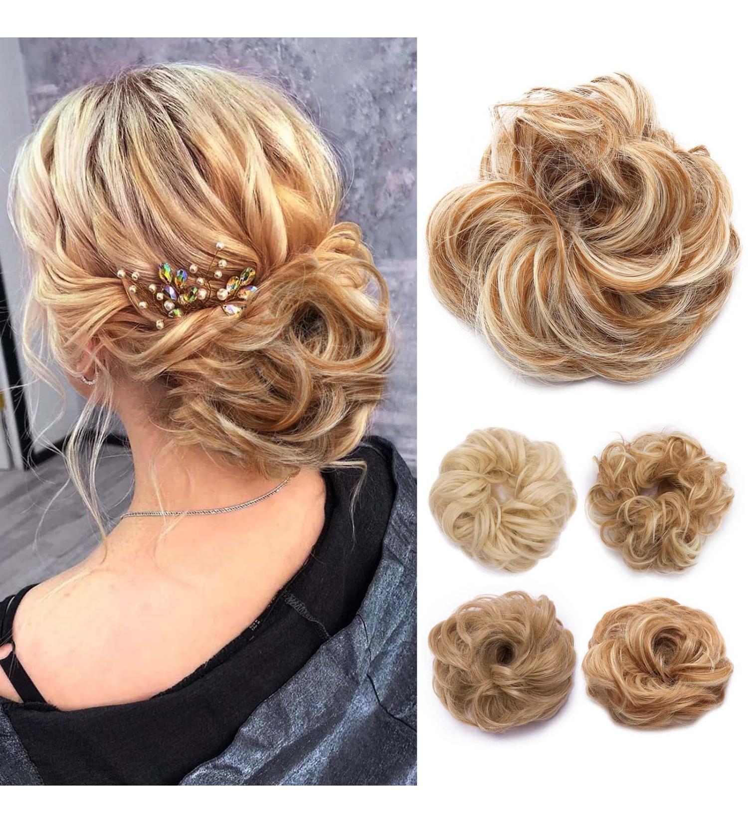 Tess Hair Part Dutt Blond Mix | Wavy Small Hairstyles & Updos | International Shipping - Buy Online on GoSupps.com