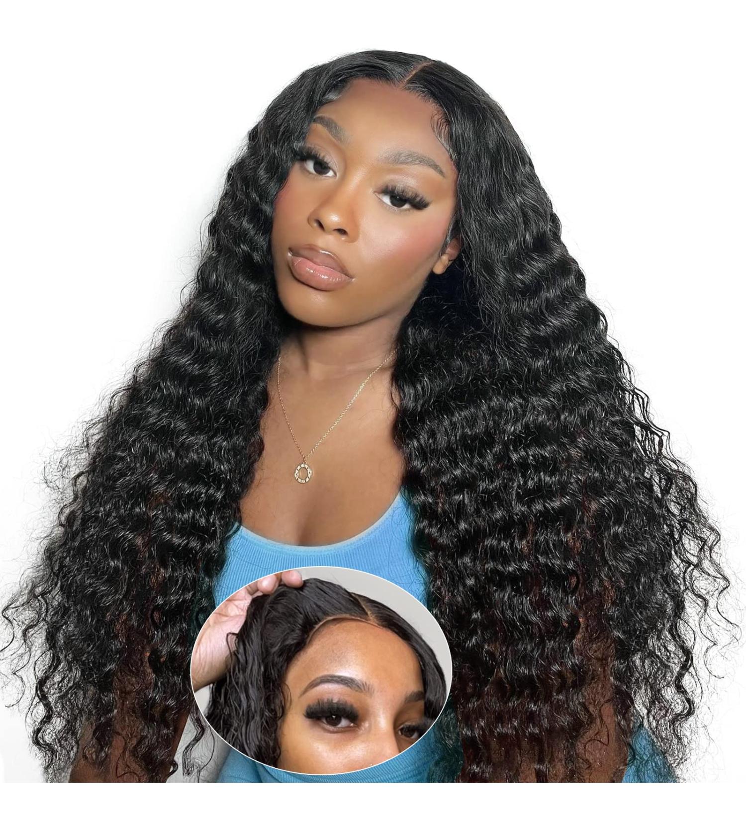 Wear And Go 20 Inch Curly Lace Front Wig Human Hair 180 Density 4x4 Closure - Glueless Wig for Black Women - Buy Online on GoSupps.com