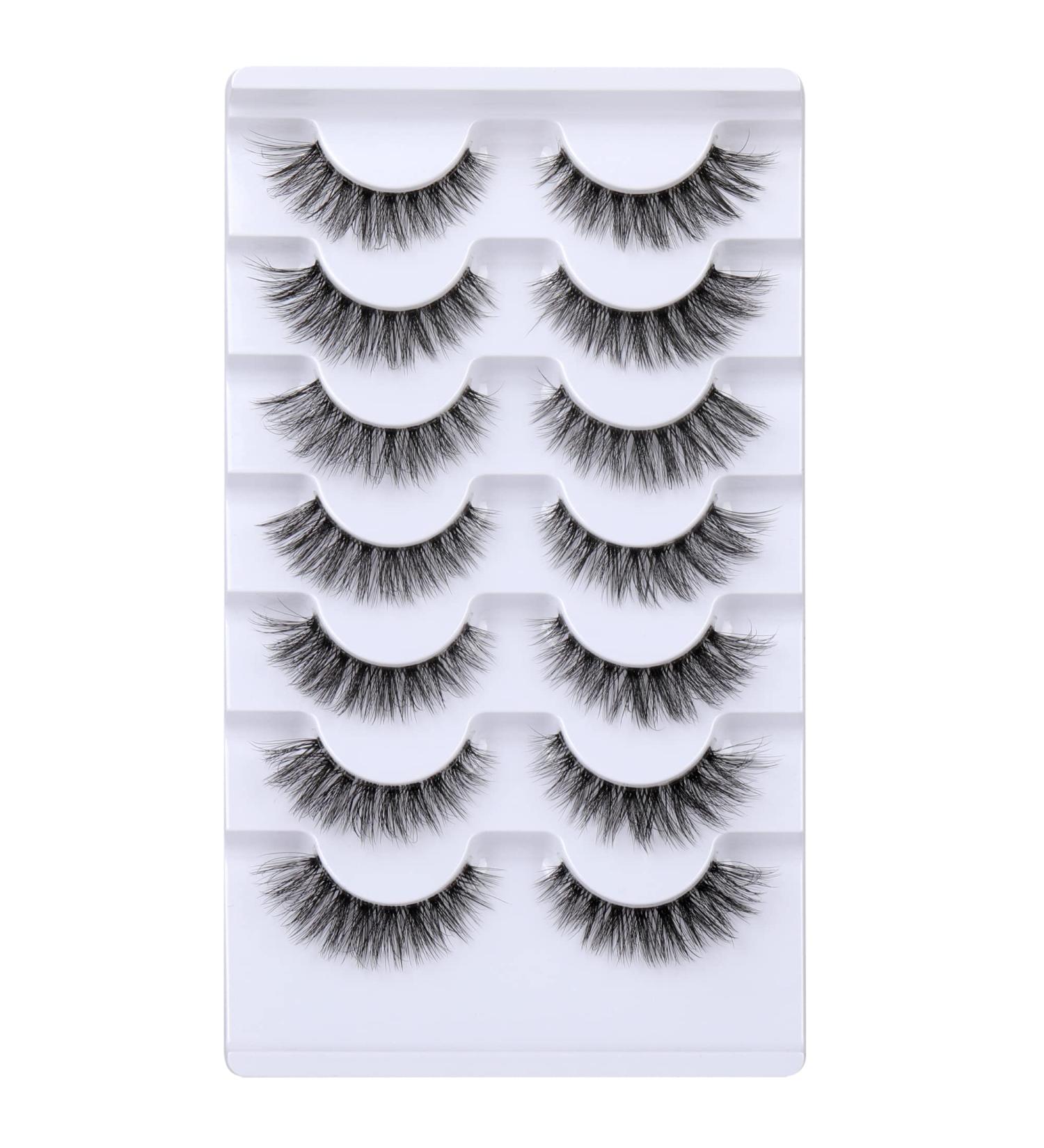 JIMIRE Clear Band Demi-Wispies Fluffy Faux Mink Eyelashes - 7 Pairs Pack - Buy Online on GoSupps.com