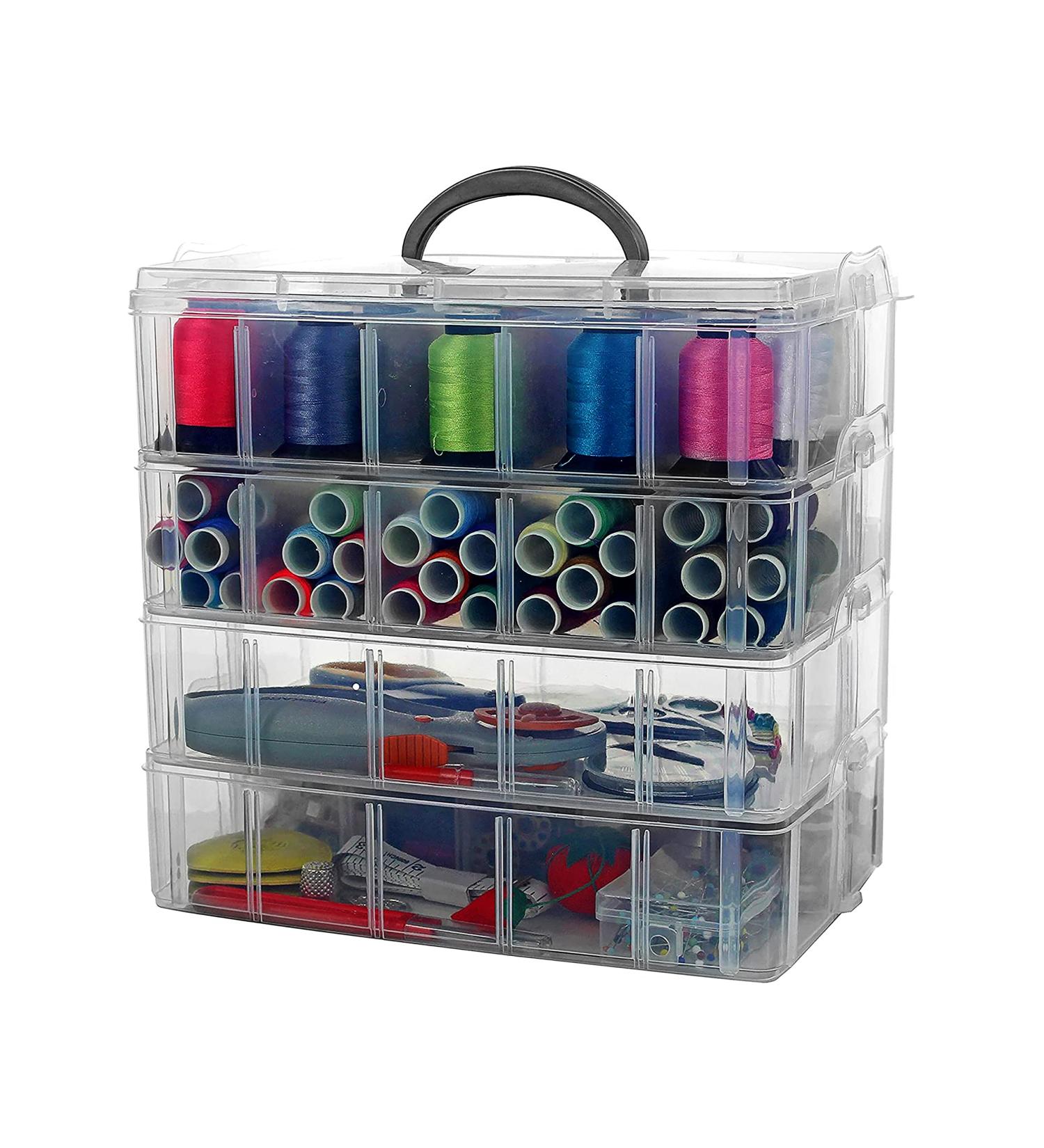 Stackable Storage Container 4-Tier 40 Comprt - Craft Storage Organizer for Beads, Art Supplies, Ribbons, and Sewing - Bins & Things - Buy Online on GoSupps.com