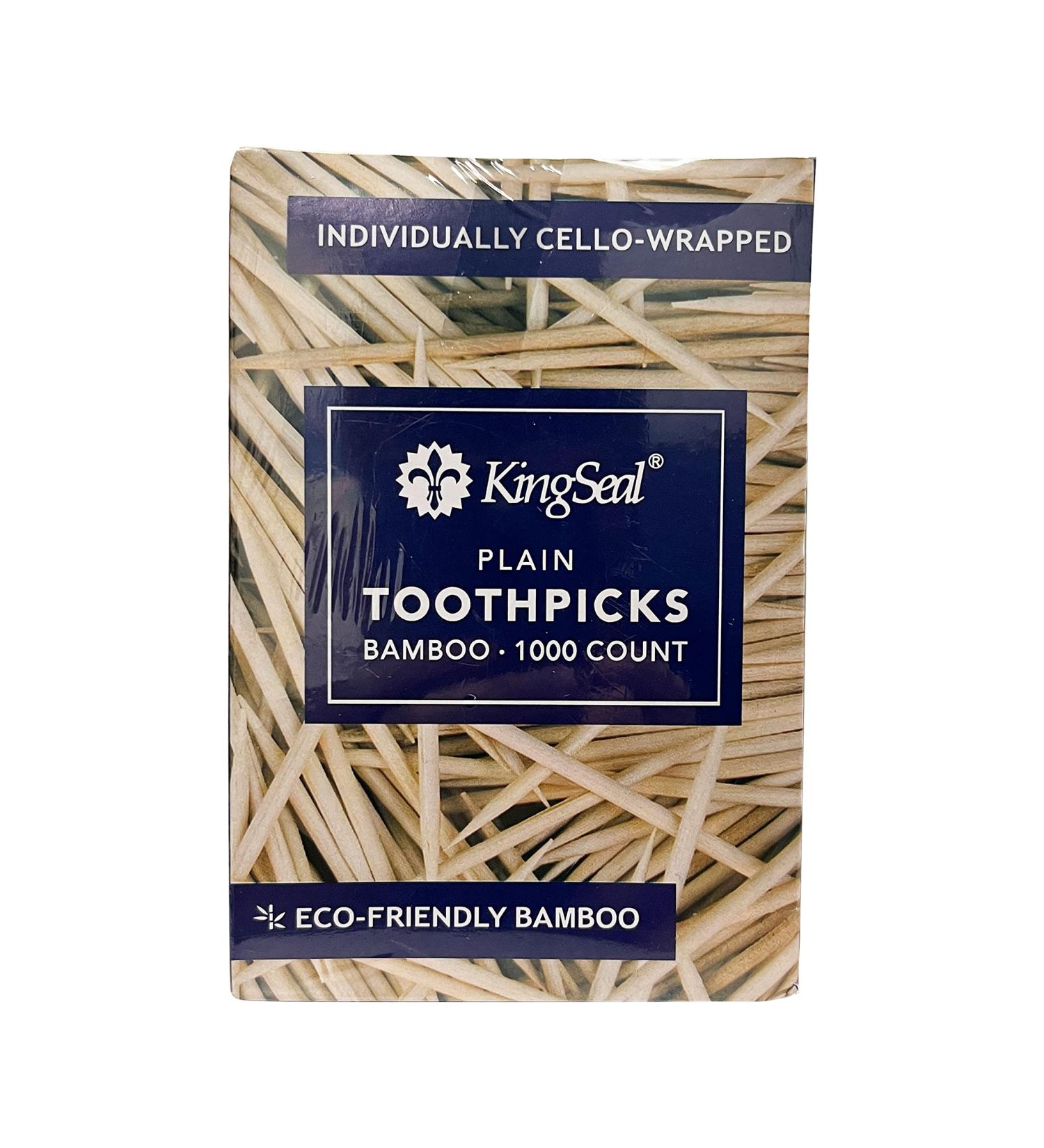 KingSeal Bamboo Toothpicks - Individually Wrapped Plain 2.5 Inch - 4000 Count - Buy Online on GoSupps.com
