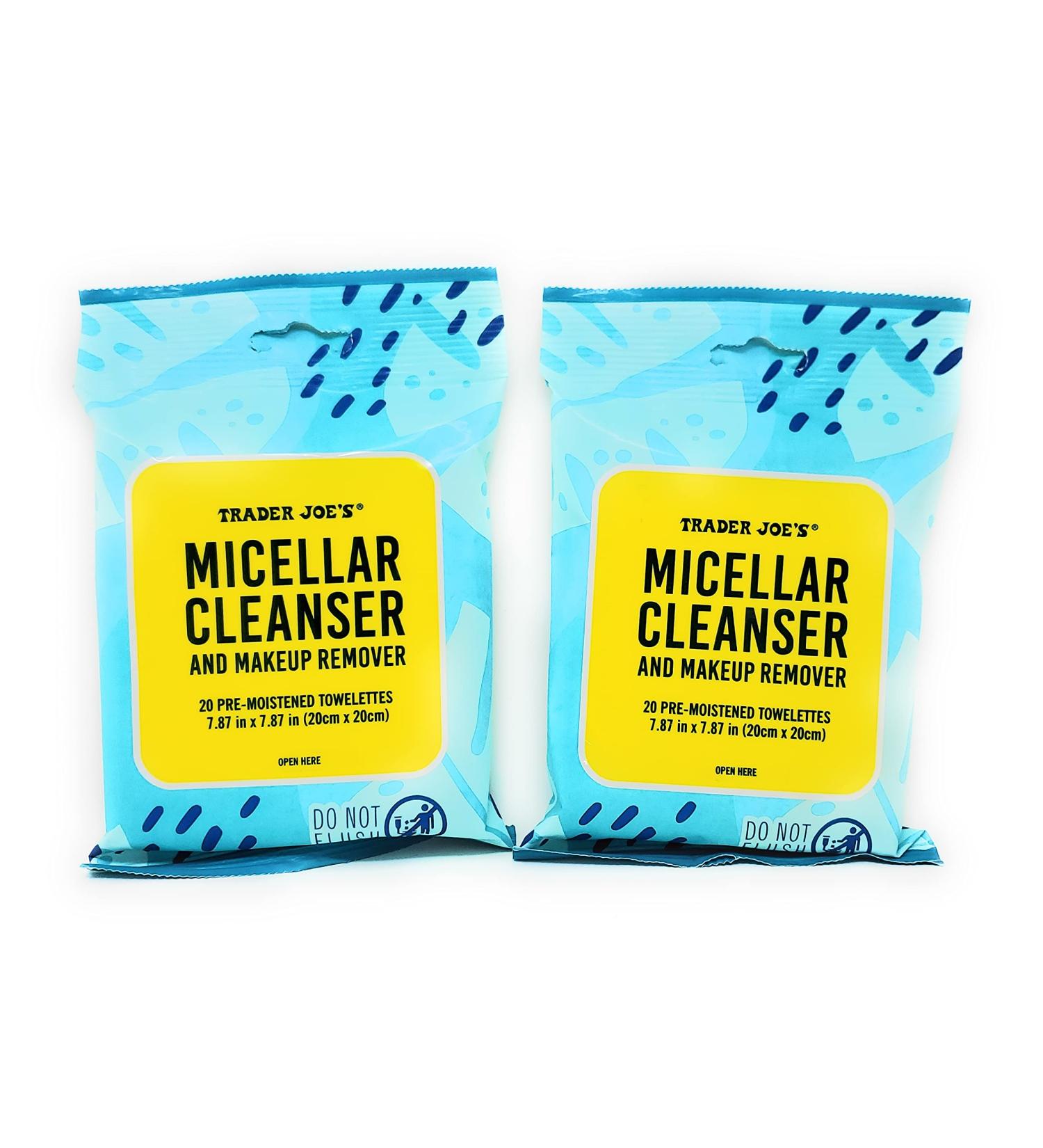 Trader Joe's Micellar Cleanser & Makeup Remover Towelettes 20 Count x 2 Pack - Buy Online on GoSupps.com