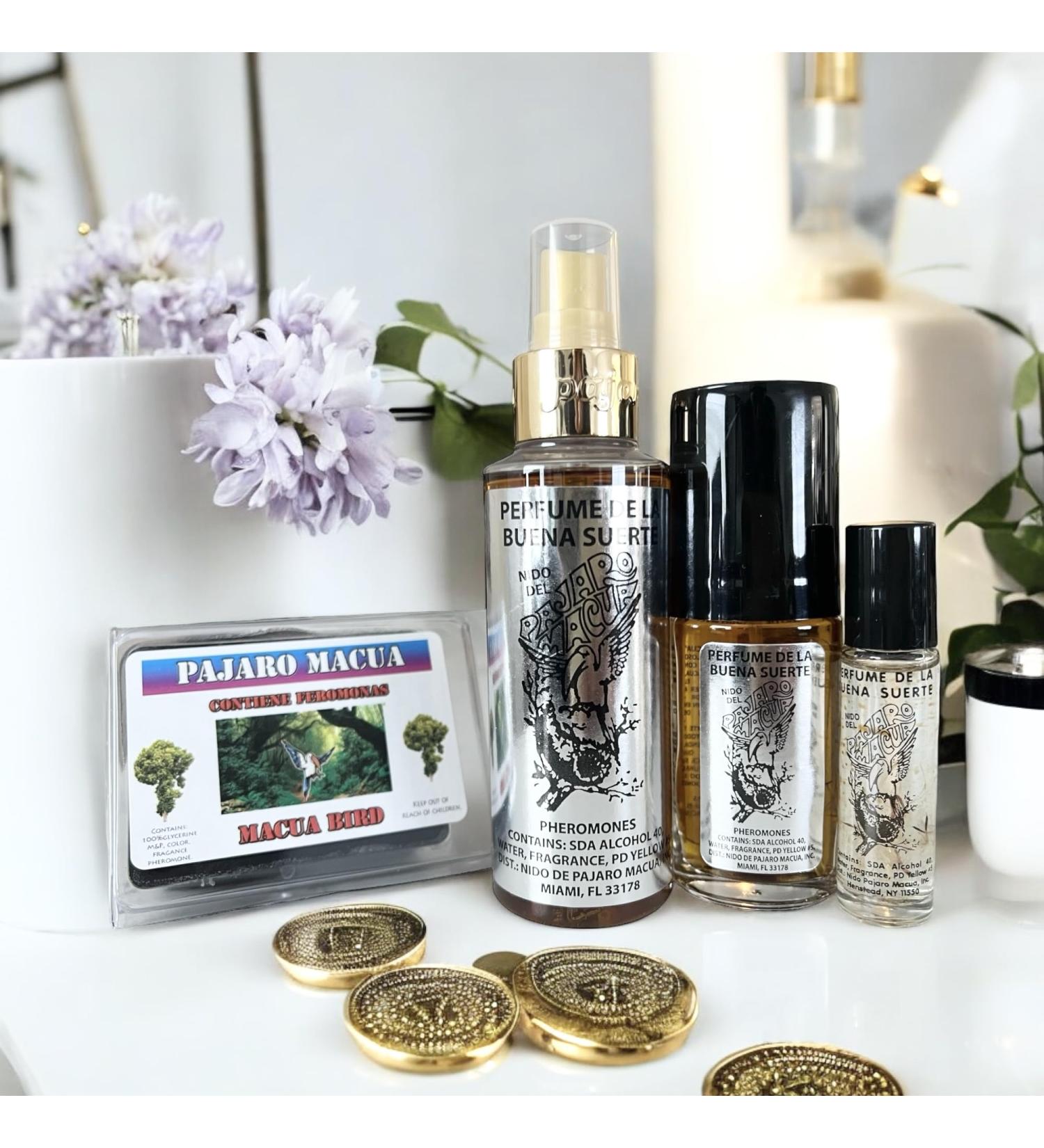 Macaw Bird/Pajaro Macua 4 pc Gift Set: 2 Good Luck Perfumes de la Buena Suerte (1 fl oz & 4 fl oz) 1 Soap/Jabon 100% Glycerine/Glicerina & 1 Pheromone Oil/Aceite Feromonas 1/3 fl oz. - Buy Online on GoSupps.com