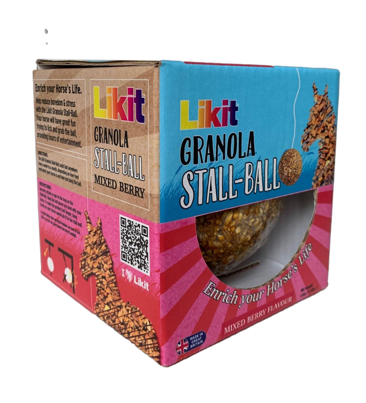 Likit Granola Stall-Ball Horse Treats 1.6kg | Apple Mixed Berry Peppermint Molasses Flavors | Long Lasting - Buy Online on GoSupps.com