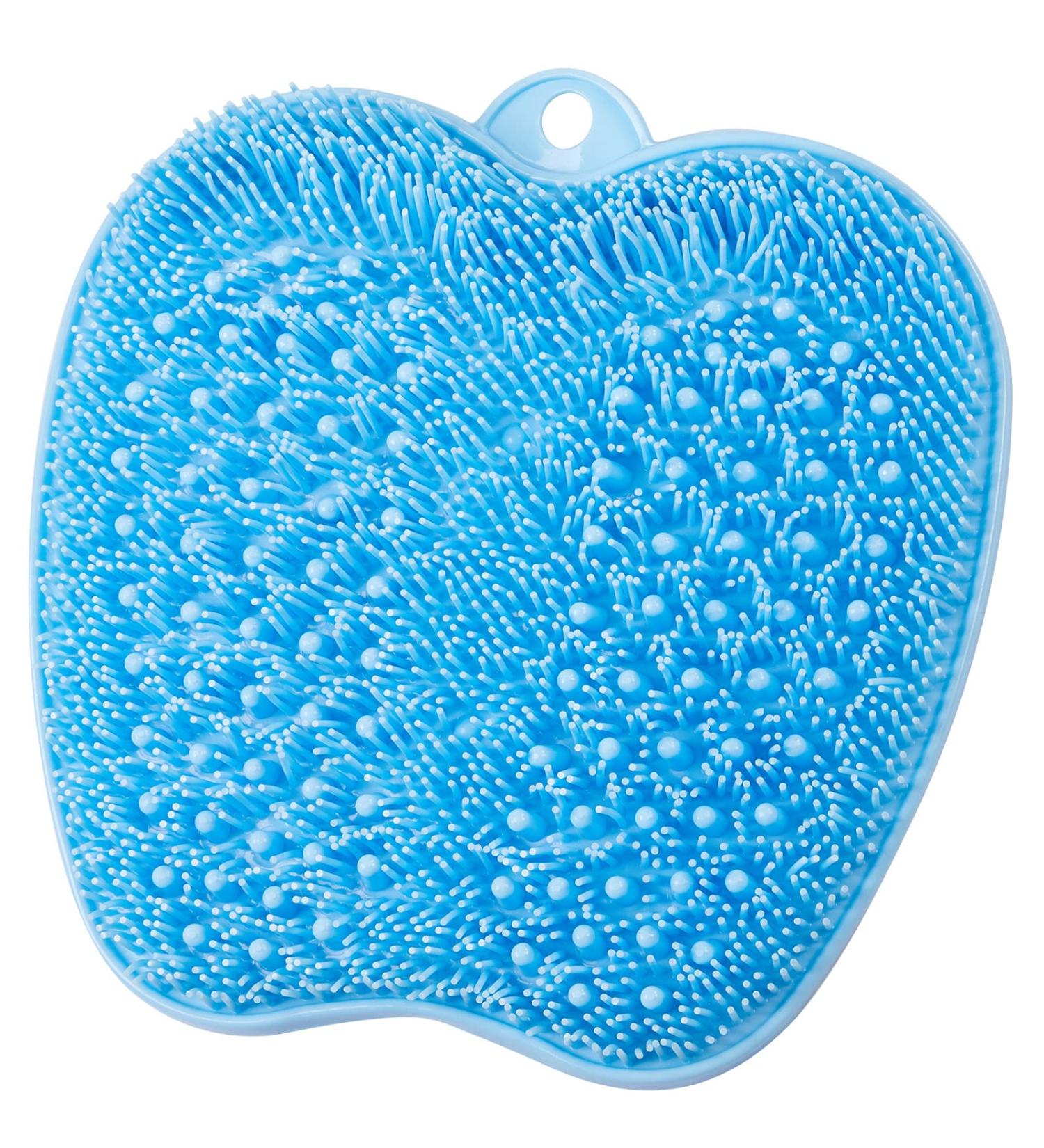 HONYIN XL Shower Foot Scrubber Mat - Exfoliate, Massage & Improve Circulation - Non-Slip Suction Cups - Blue - Buy Online on GoSupps.com