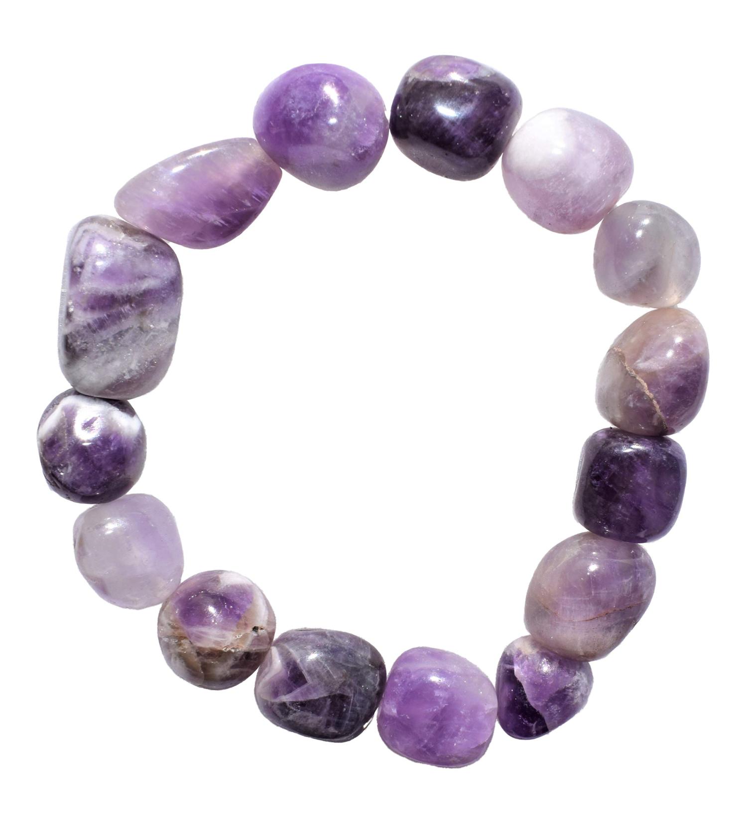 Zenergy Gems Natural Gemstone Crystal Nugget Bracelet with Selenite Heart - Amethyst - Buy Online on GoSupps.com