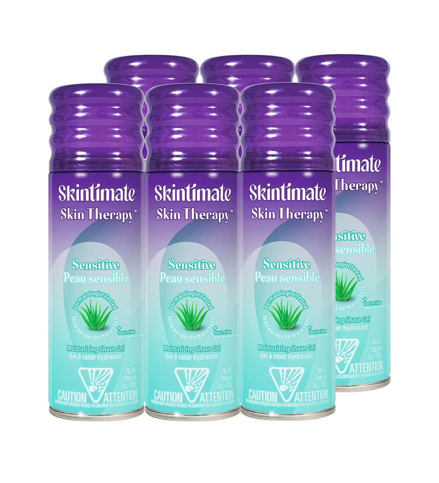 Skintimate Skin Therapy Moisturizing Shave Gel for Women - Vitamin E, Aloe & Olive Butter - 7 oz (Pack of 6) | Sensitive Skin Formula - Buy Online on GoSupps.com