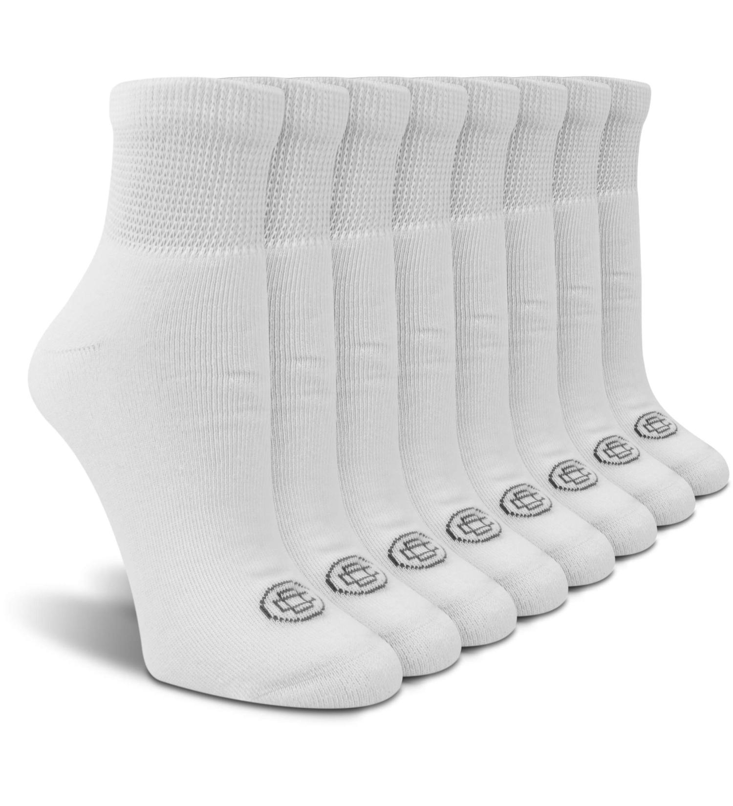 Doctor's Choice Women's Diabetic Socks 4-Pack | Non-Binding, Circulatory, Cushioned | Size 6-10 (Sock Size 9-11) | White, Ankle Medium - Buy Online on GoSupps.com