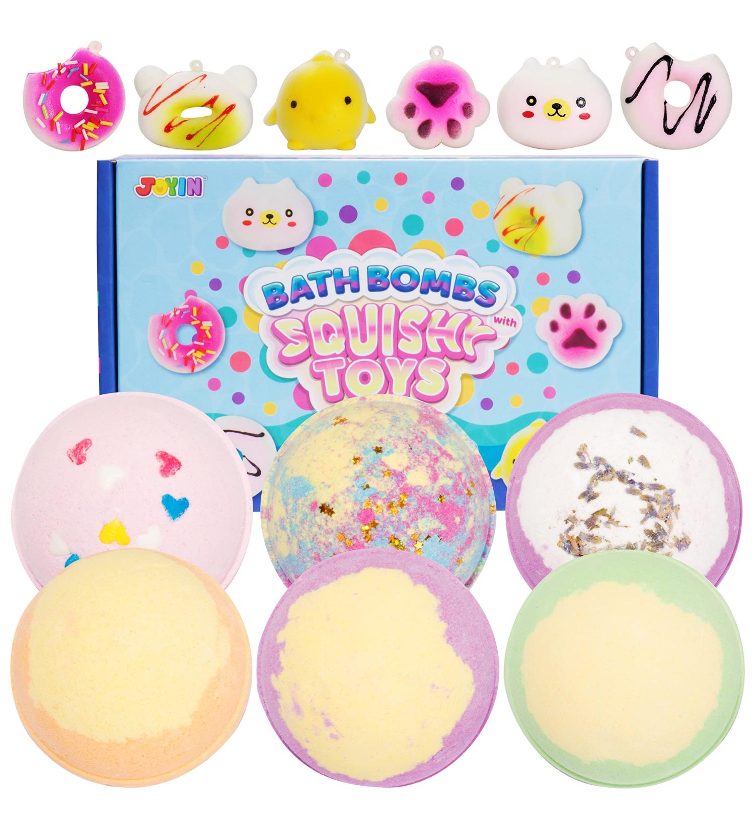JOYIN Bath Bombs with Squishy Toys - 6 Pack Bubble Bath Fizzies | Perfect Gift for Kids - Birthday, Christmas, Valentine's, Easter - Buy Online on GoSupps.com