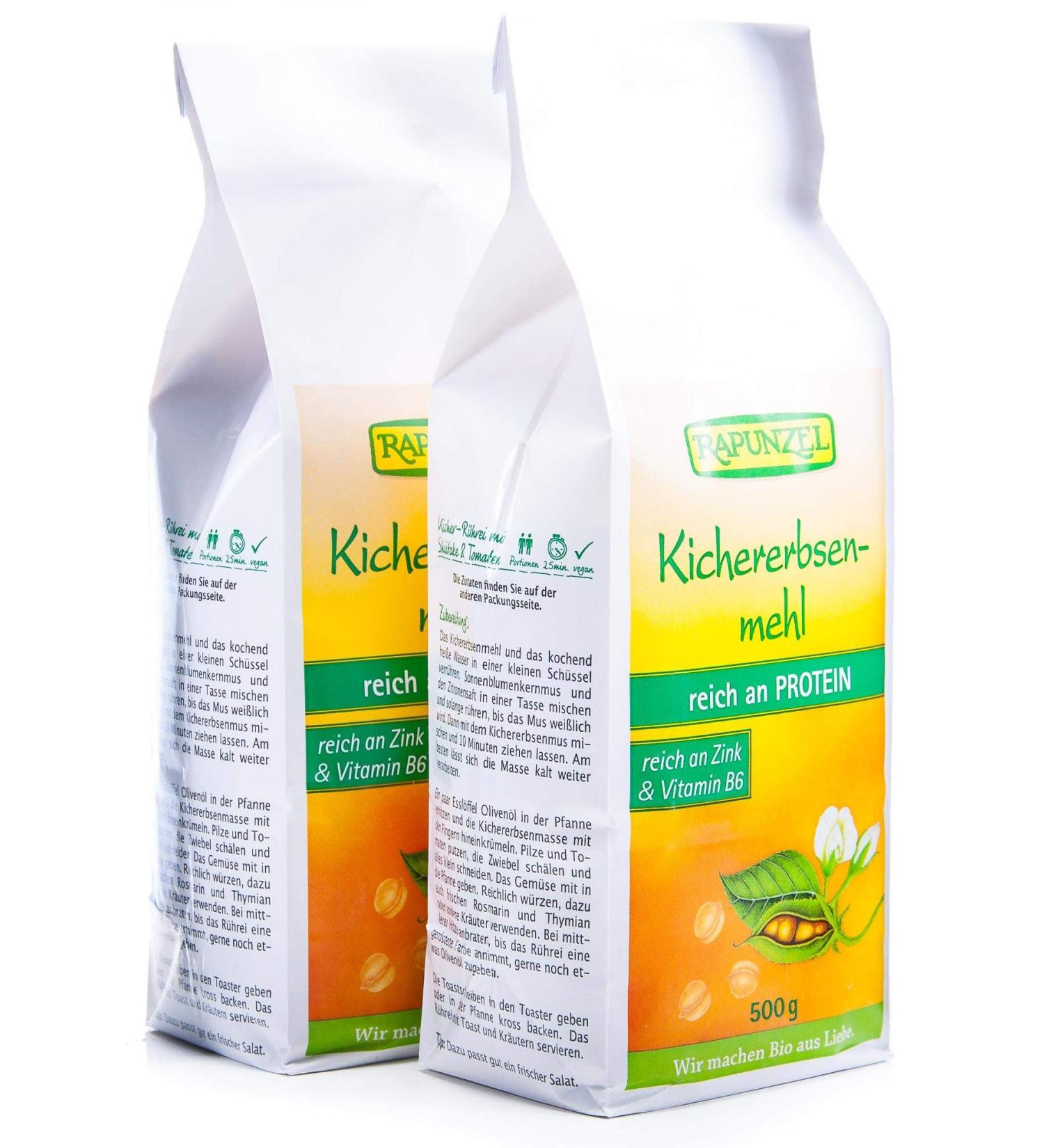 Rapunzel Organic Chickpea Flour Roasted 500g (Pack of 2) - Premium Gluten-Free Legume Flour for Cooking & Baking - Buy Online on GoSupps.com