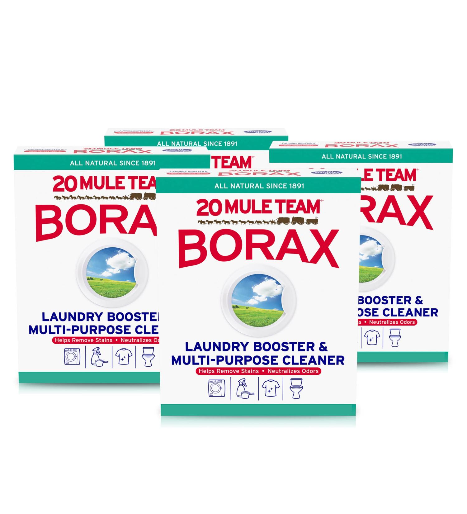 20 Mule Team All Natural Borax 65oz - Pack of 4 | Laundry Detergent Booster & Household Cleaner - Buy Online on GoSupps.com