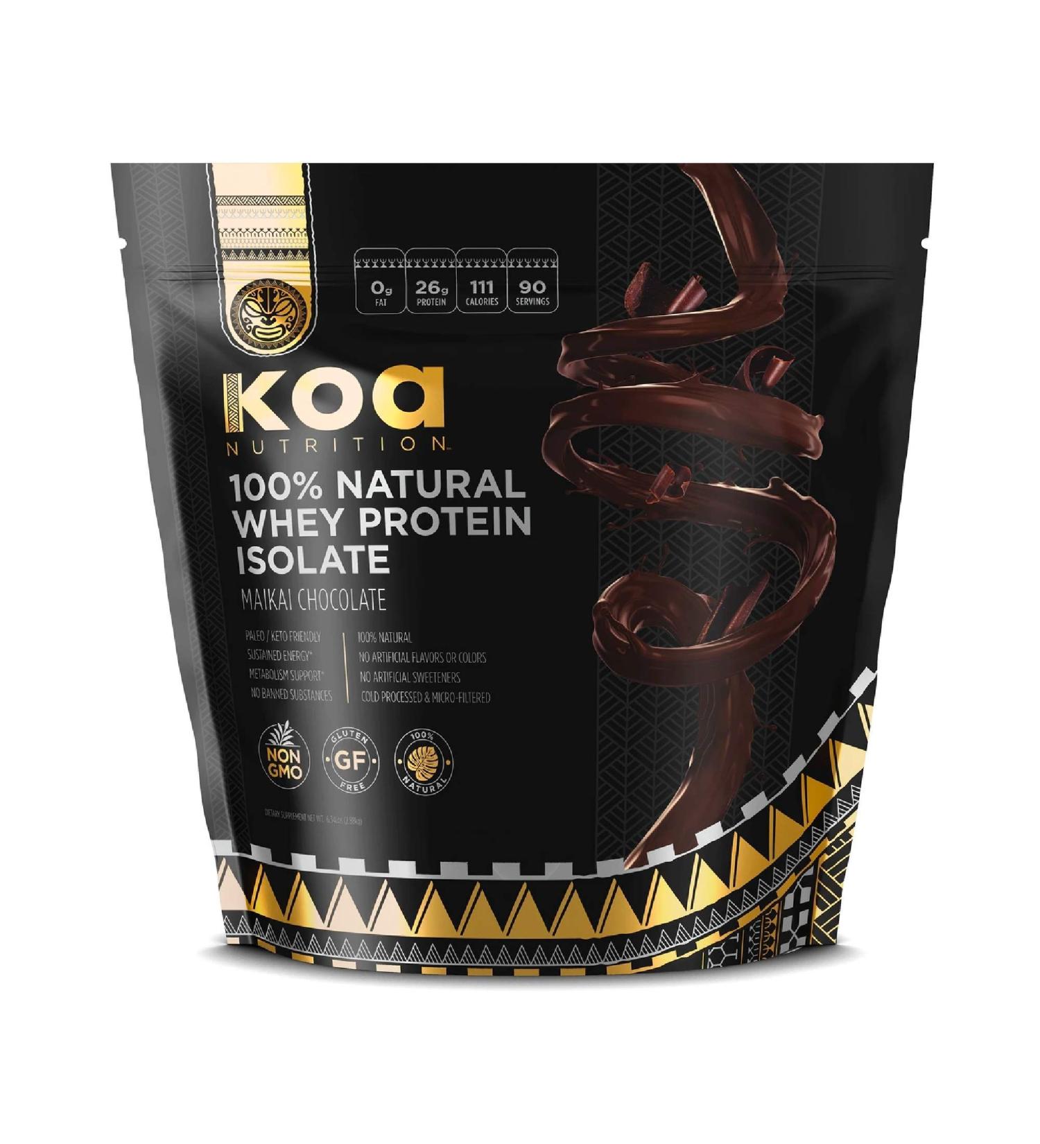 KOA WARRIOR Whey Protein Isolate - Pure Chocolate Protein with BCAAs | No Artificial Flavors | 6lb Bag - Performance Driven International Shipping Available - Buy Online on GoSupps.com