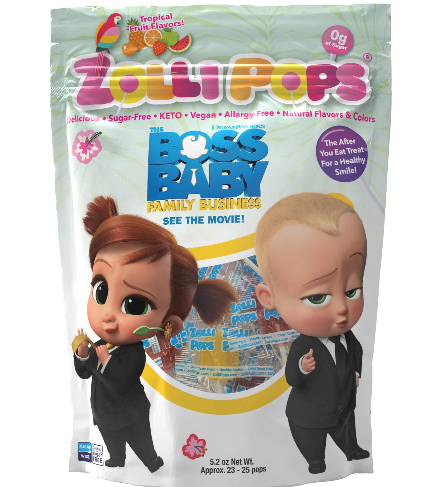 Zollipops Clean Teeth Pops - Tropical Fruit Flavors - 3.1 oz - Sugar-Free Teeth Cleaning Lollipops - Buy Online on GoSupps.com