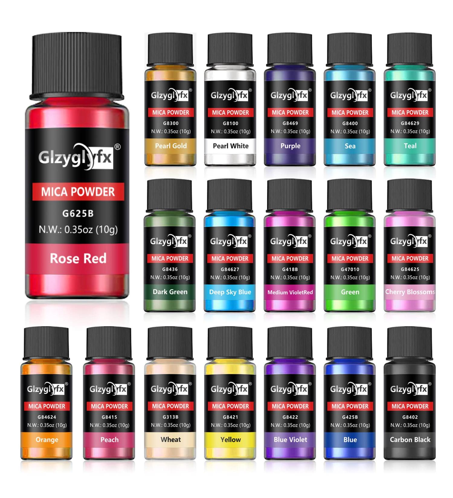 Epoxy Resin Dye-Mica Powder-18 Natural Powder Pigments-Soap Dye-Hand Soap Making Supplies-Eyeshadow and Lips Makeup Dye -Slime Pigment-Bath Bomb Colorant-Nail Art-DIY Slime-Adhesive Pigments 18A mica - Buy Online on GoSupps.com