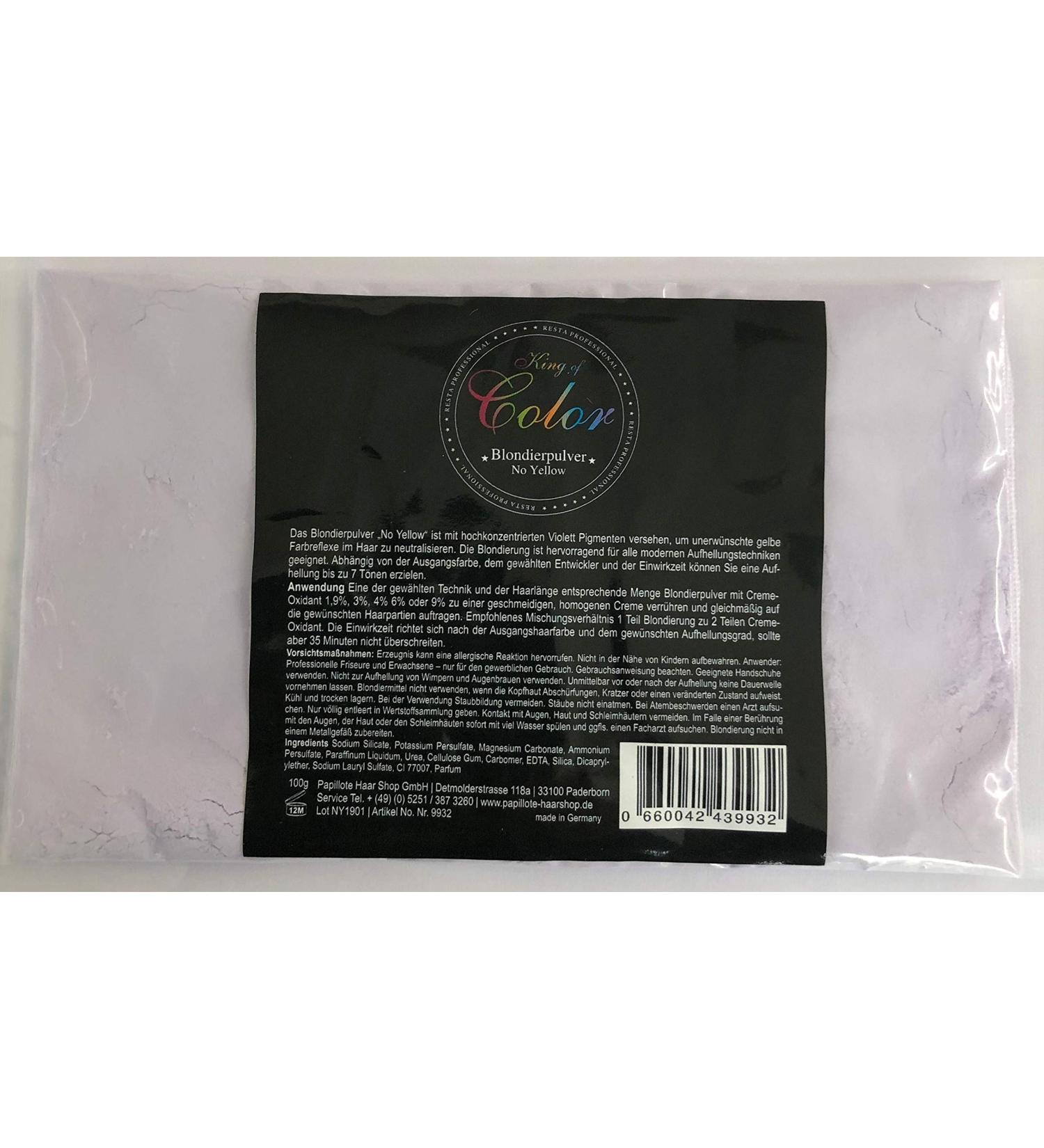 King of Color Resta Professional Bleaching Powder No Yellow with Violet Pigment Bag 100 g