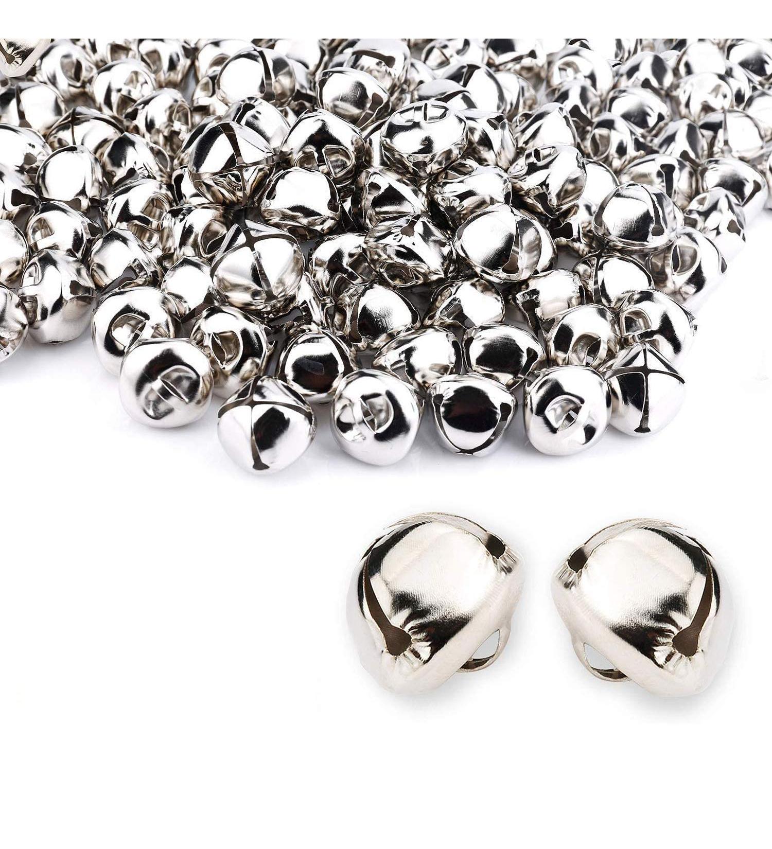 Augshy 120 Pcs 1 Inch Christmas Silver Jingle Bells - Festive Decorative Ornaments - Buy Online on GoSupps.com