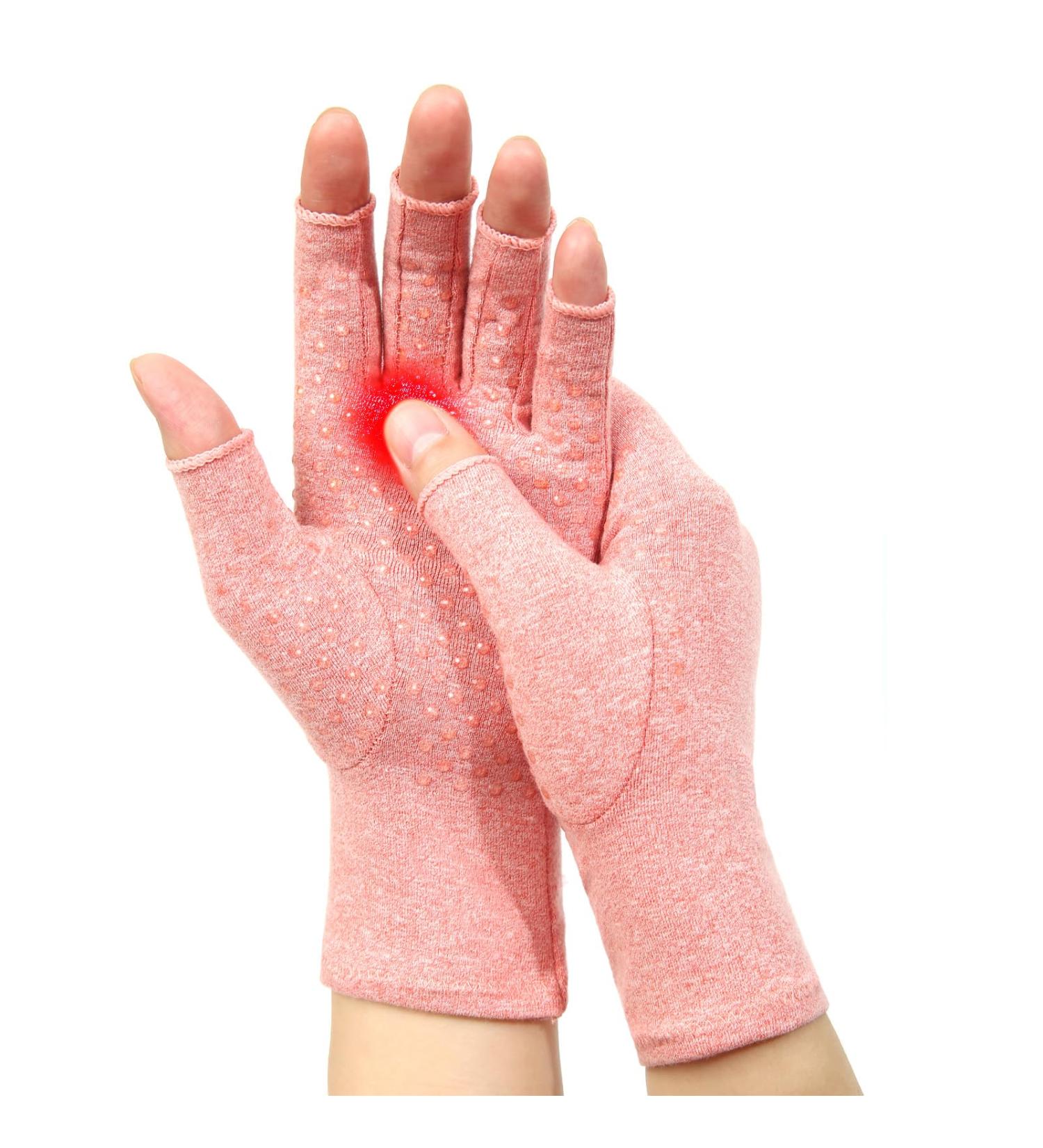 YOGINGO Fingerless Arthritis Compression Gloves - L Pink, 1 Pair - Buy Online on GoSupps.com