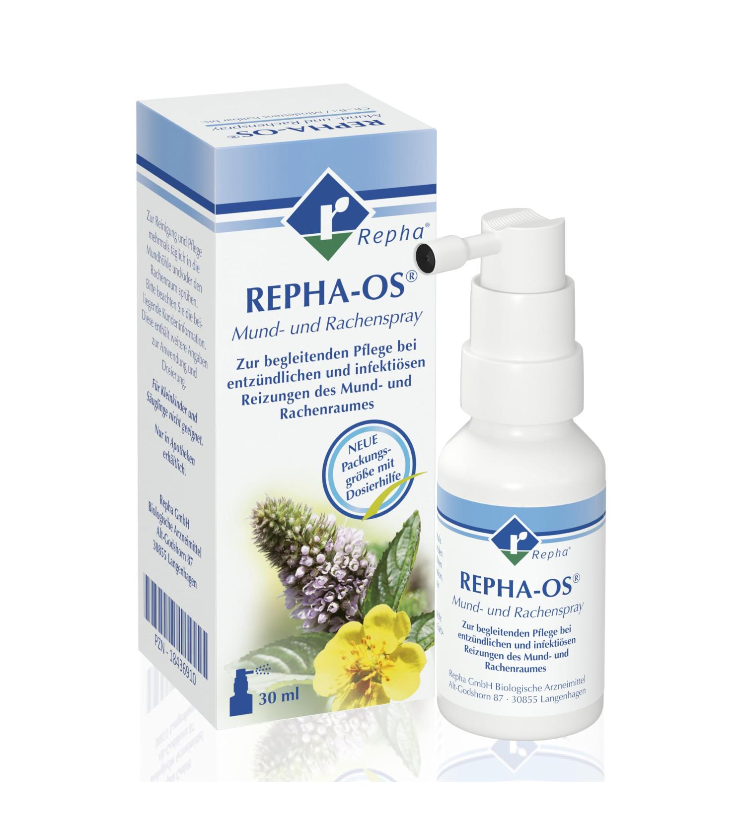 Repha-os Mouth and Throat Spray - 30ml for Inflammatory & Infectious Irritation Relief - International Shipping Available - Buy Online on GoSupps.com