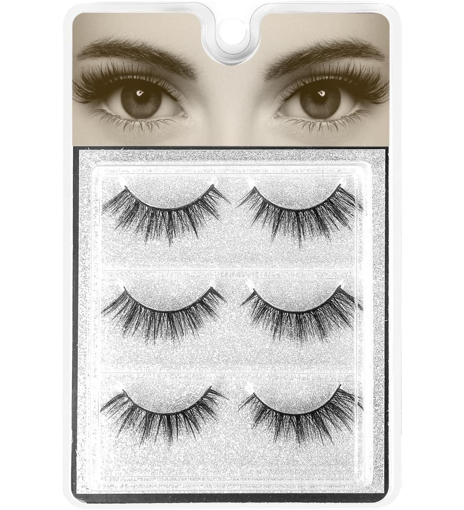 3D Mink False Eyelashes Natural Look Reusable Fake Lashes Volume Fluffy Soft Strip Lashes 3 Pairs No Glue 3Pairs36 - Buy Online on GoSupps.com