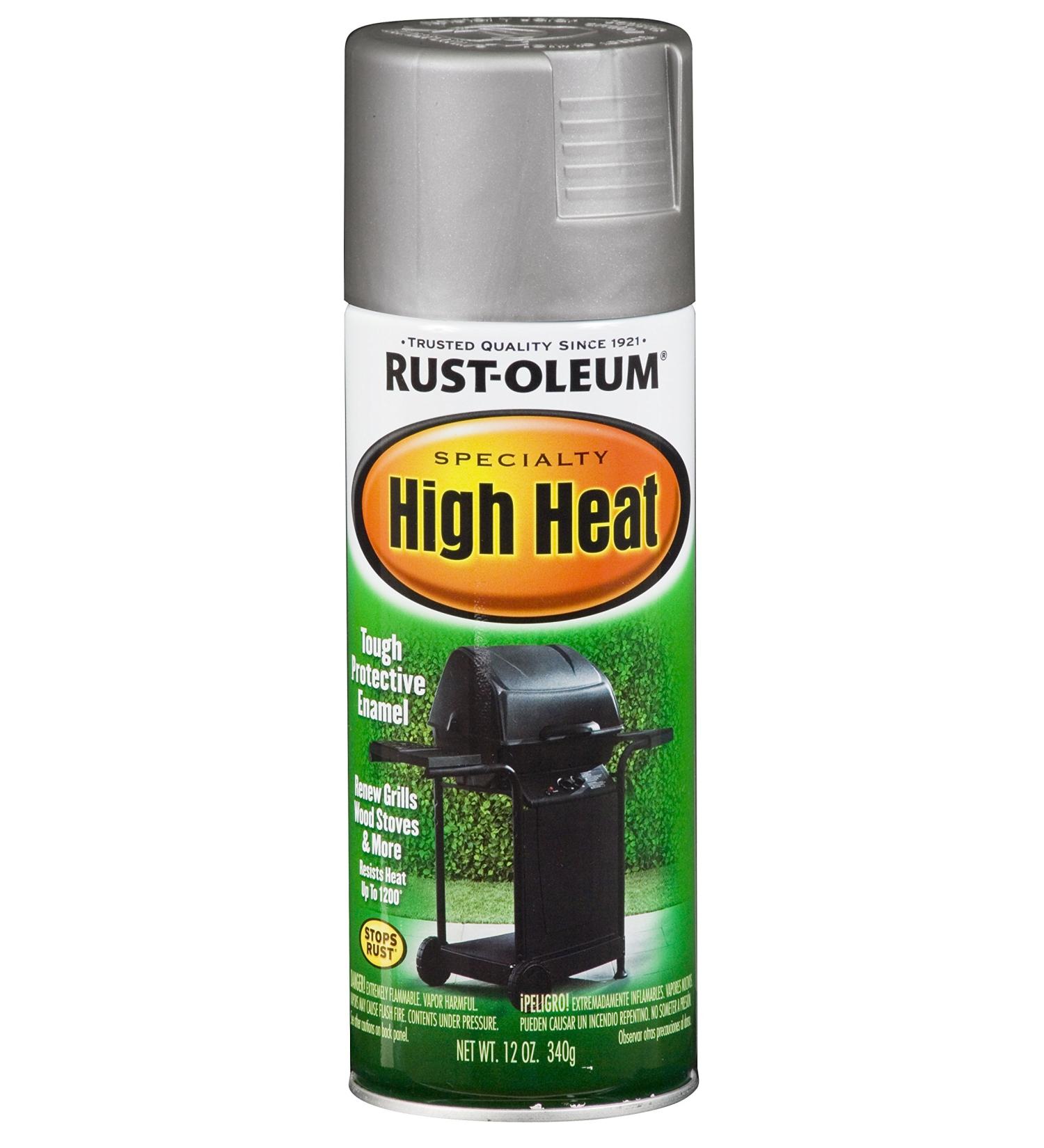 Rust-Oleum 7716830 High Heat Enamel Spray Paint  12 oz  Silver Silver 12 Ounce Spray Paint