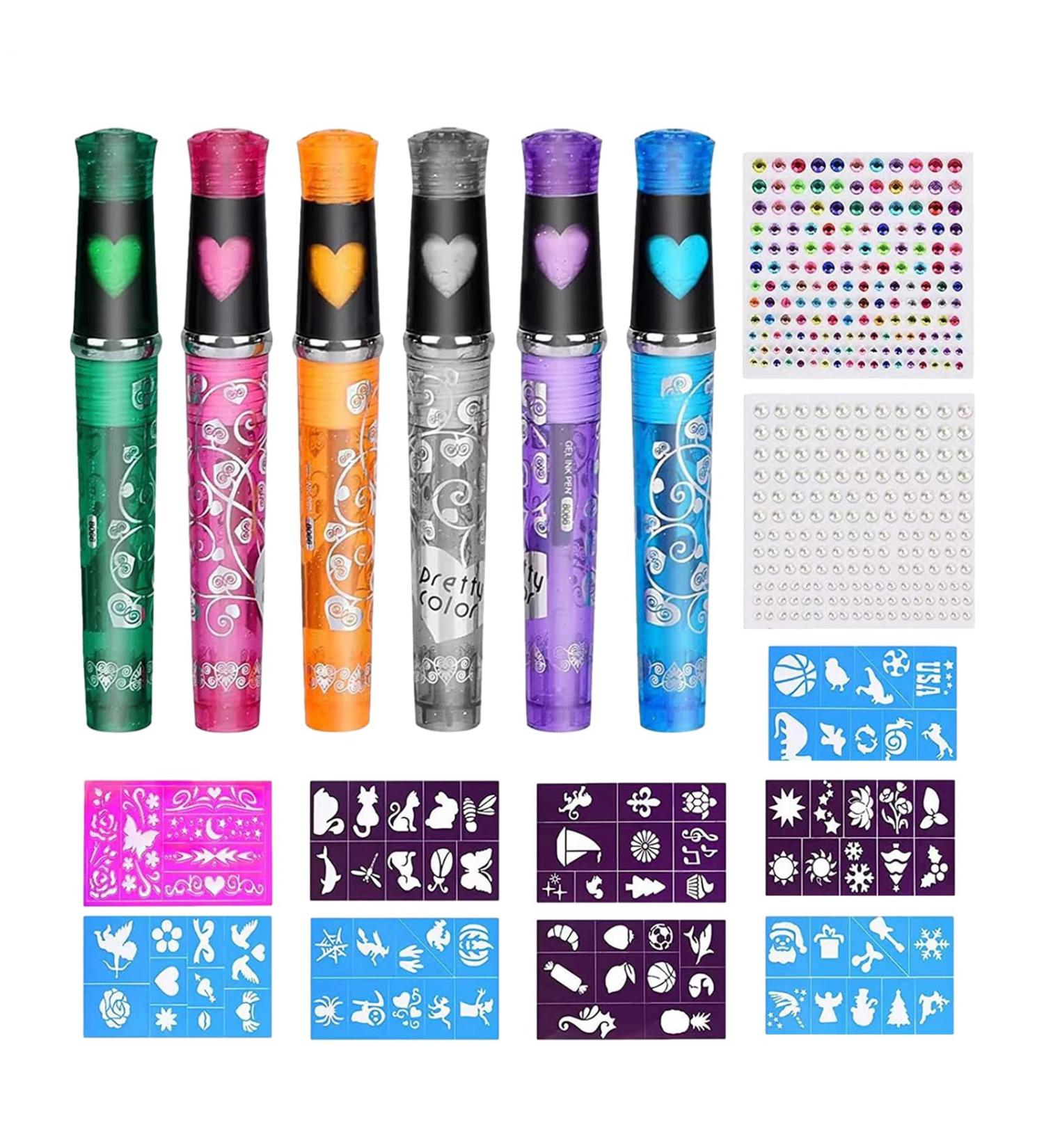 Face Paint Marker Stick - Rainbow Face Paints Stick - Face Paints Pencils Kit | Body Paint Markers With 9 Stencils | Washable Hypoallergenic Paint Pencils For Sensitive Skin - Buy Online on GoSupps.com