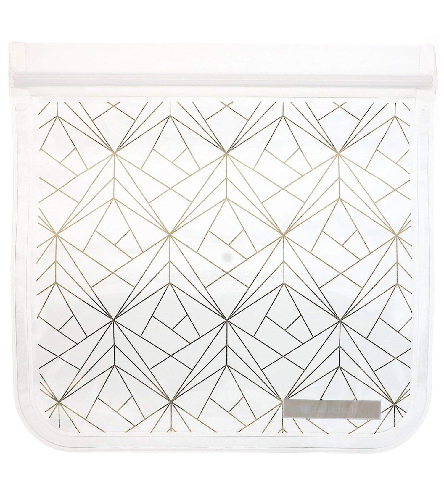 Full Circle ZipTuck Reusable Sandwich Bags - Gold Geo Design (2 Pack) - Buy Online on GoSupps.com