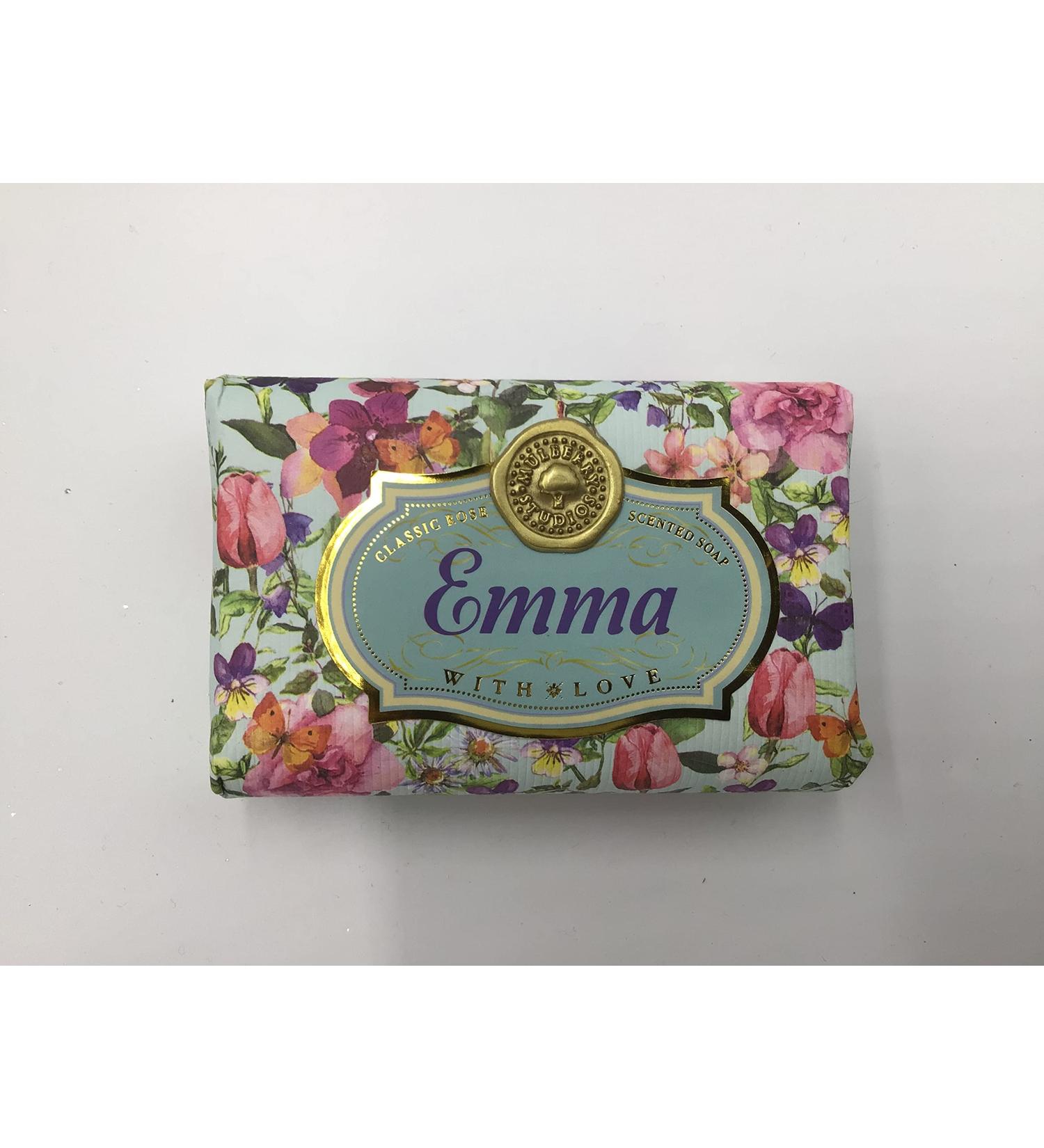 Emma - Gift Soap Bar For Her Birthday Rose Scent Mum Grandmother Cleanser Lather Present Girl